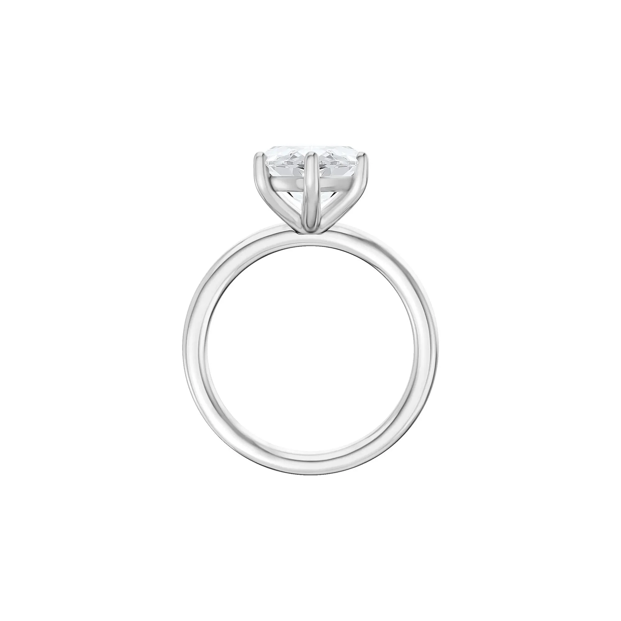 Lab Grown Diamond Marquise Solitaire Engagement Ring 14K White Gold (4 CT.) Size 4.5 2mm - Image 2