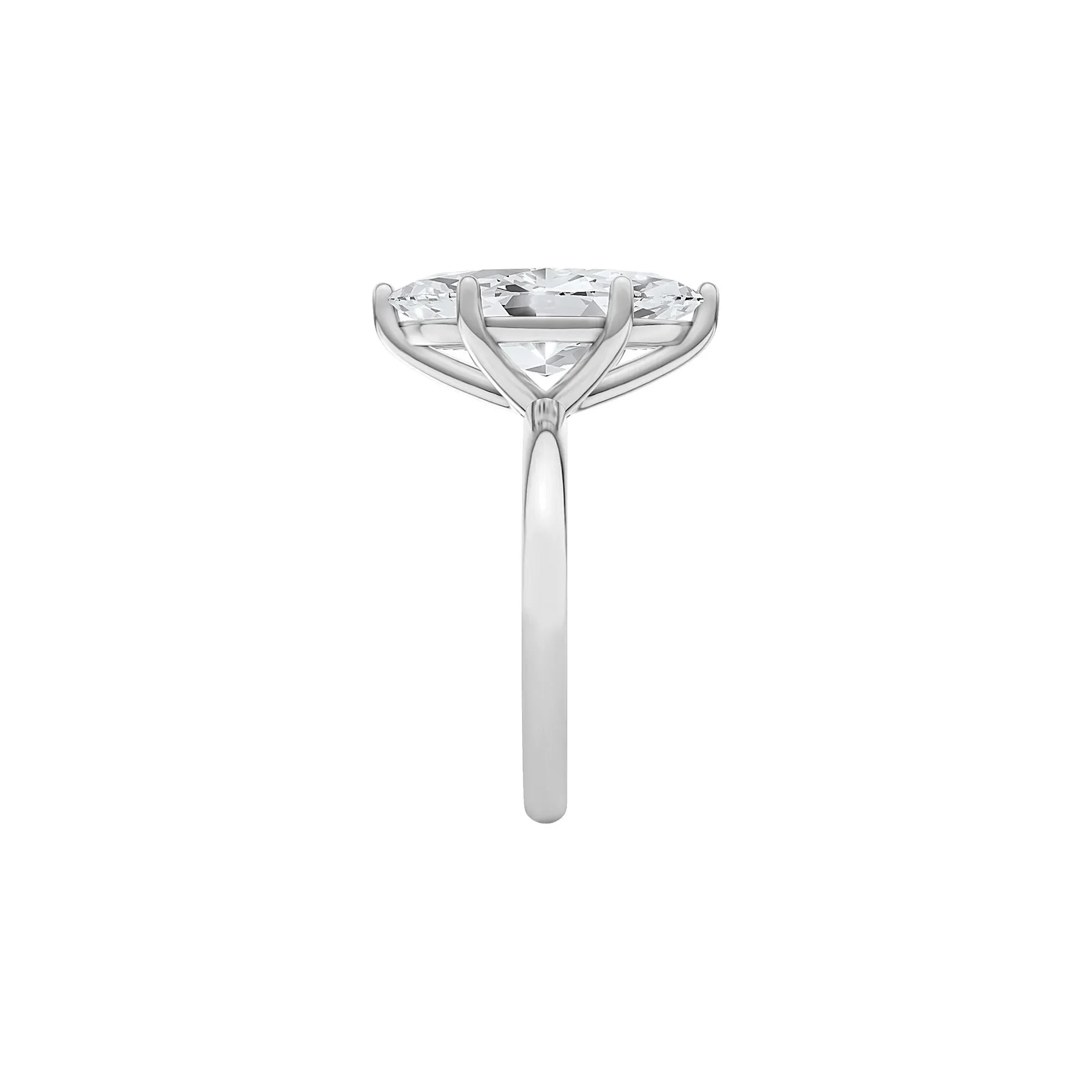 Lab Grown Diamond Marquise Solitaire Engagement Ring 14K White Gold (4 CT.) Size 7 2mm - Image 3