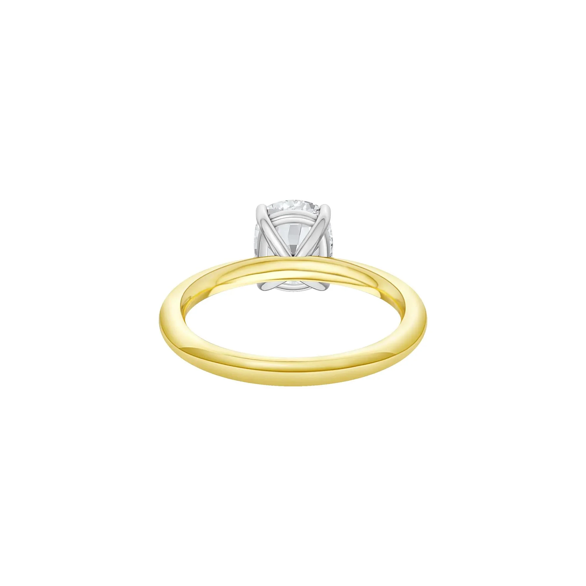 1/2 CT. Tw. Lab Grown Diamond Elongated Cushion-Cut Engagement Ring 14K Yellow and White Gold Size 12 2mm - Image 4
