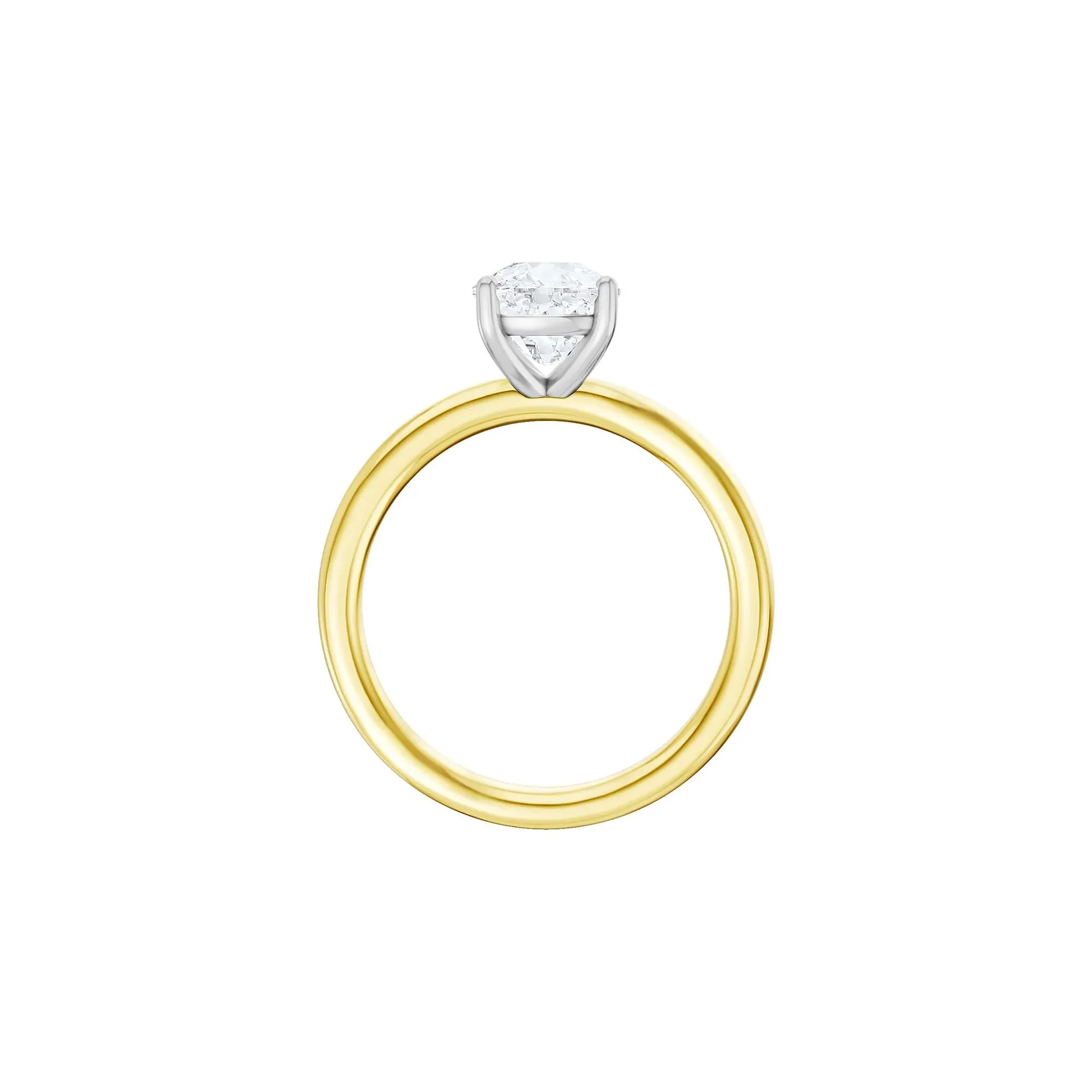 1/2 CT. Tw. Lab Grown Diamond Elongated Cushion-Cut Engagement Ring 14K Yellow and White Gold Size 5 2mm - Image 2
