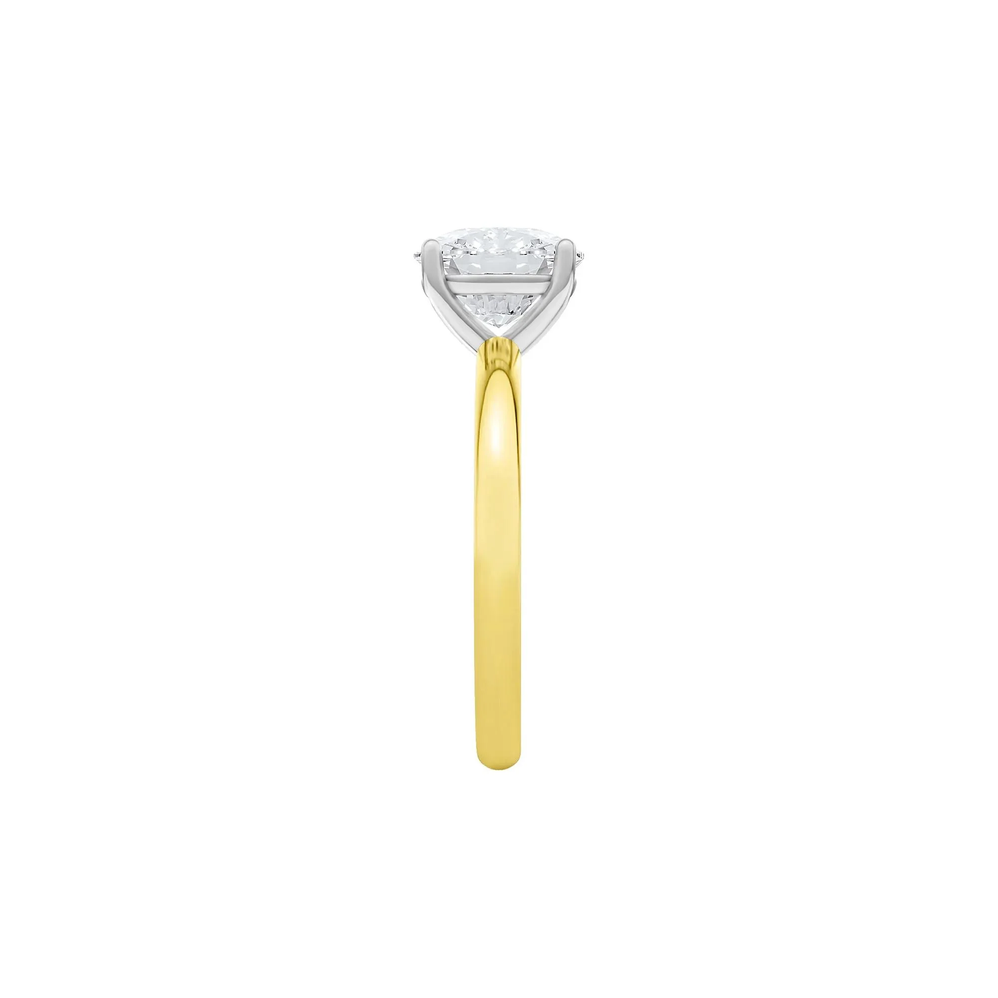 1/2 CT. Tw. Lab Grown Diamond Elongated Cushion-Cut Engagement Ring 14K Yellow and White Gold Size 7 2mm - Image 3
