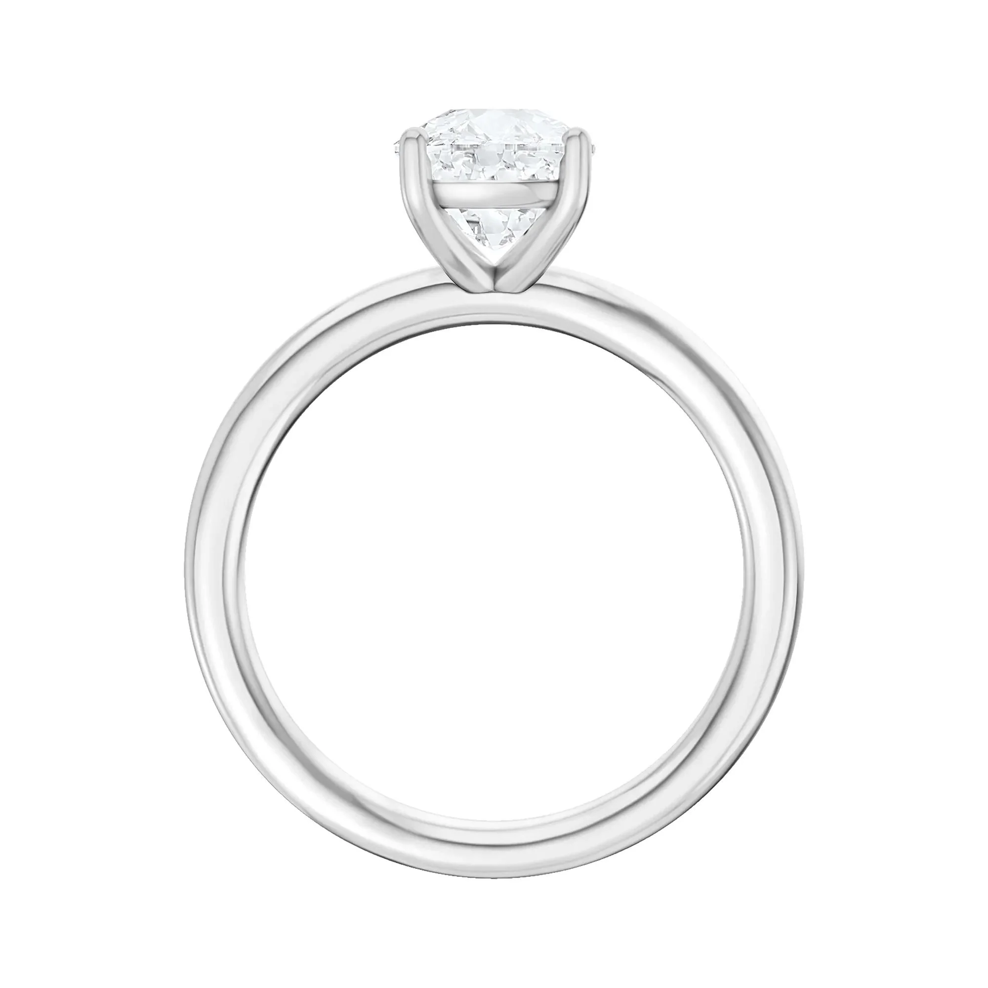 1/2 CT. Tw. Lab Grown Diamond Elongated Cushion-Cut Engagement Ring Platinum White Size 10.5 2mm - Image 2