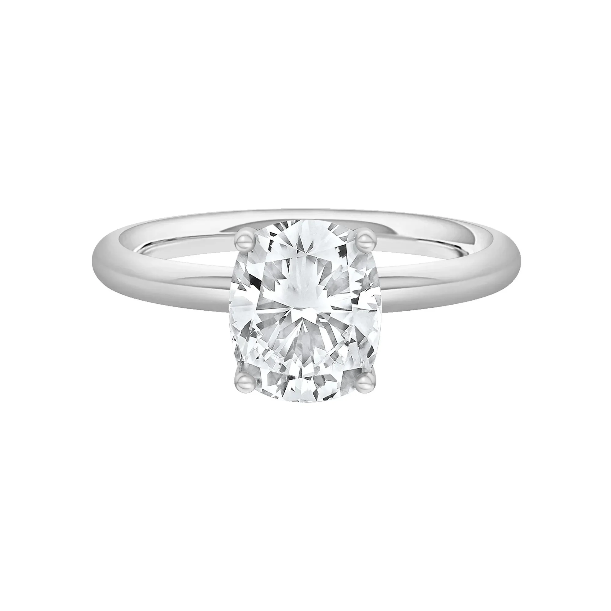 1/2 CT. Tw. Lab Grown Diamond Elongated Cushion-Cut Engagement Ring Platinum White Size 5.5 2mm