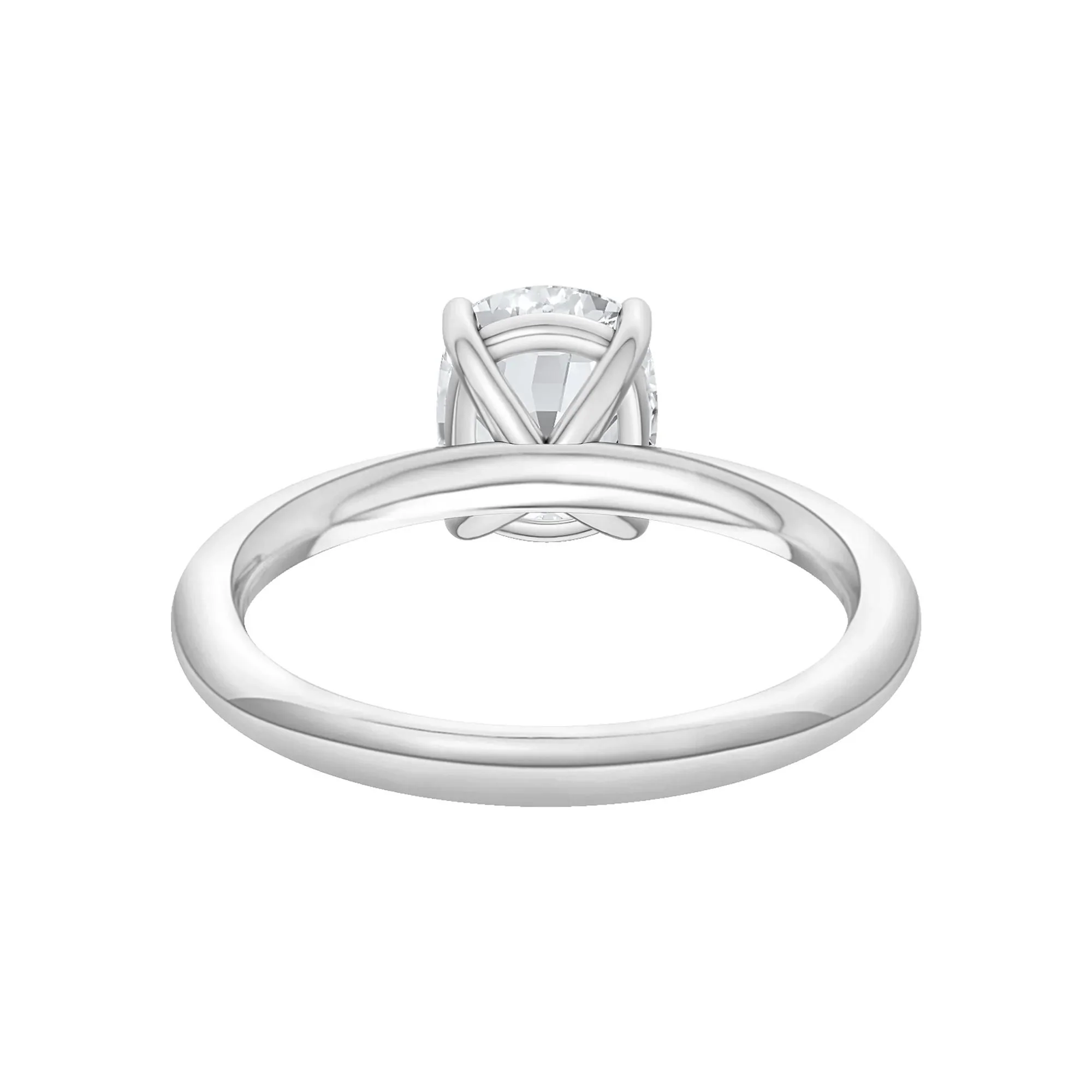 1/2 CT. Tw. Lab Grown Diamond Elongated Cushion-Cut Engagement Ring Platinum White Size 6.5 2mm - Image 4