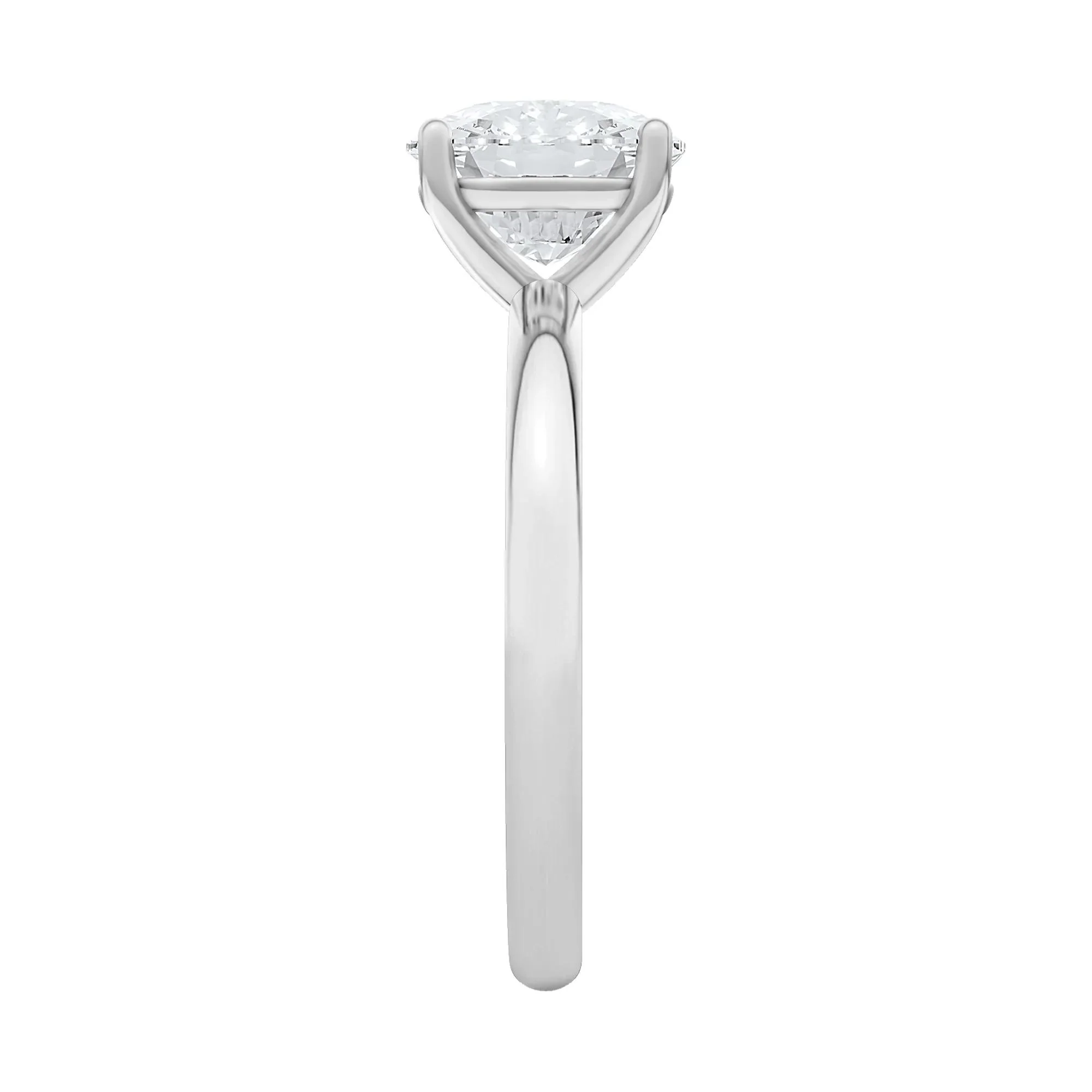 1/2 CT. Tw. Lab Grown Diamond Elongated Cushion-Cut Engagement Ring Platinum White Size 9 2mm - Image 3