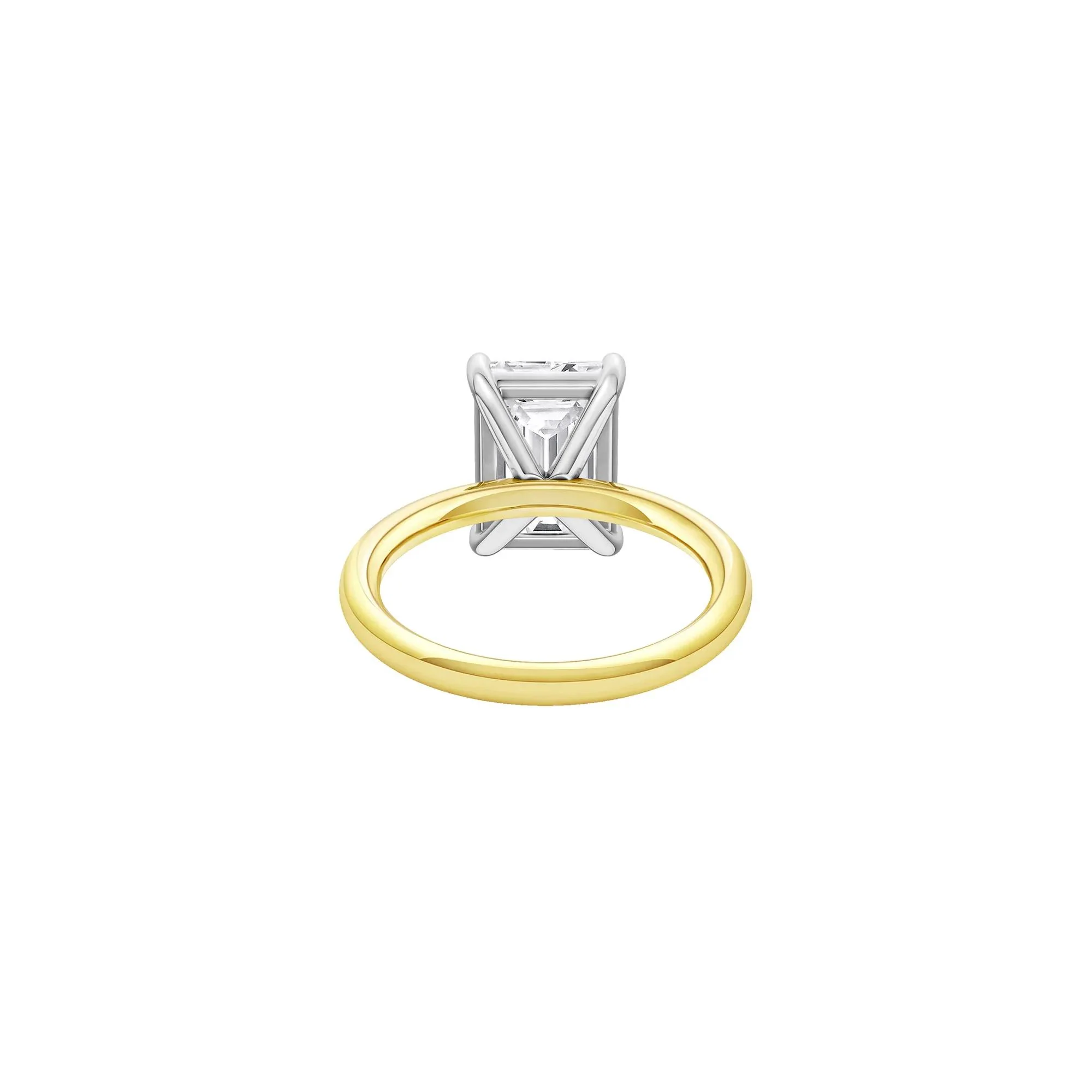 Lab Grown Diamond Radiant-Cut Solitaire Ring 14K Yellow & White Gold (4 CT.) Size 11.5 2mm - Image 4