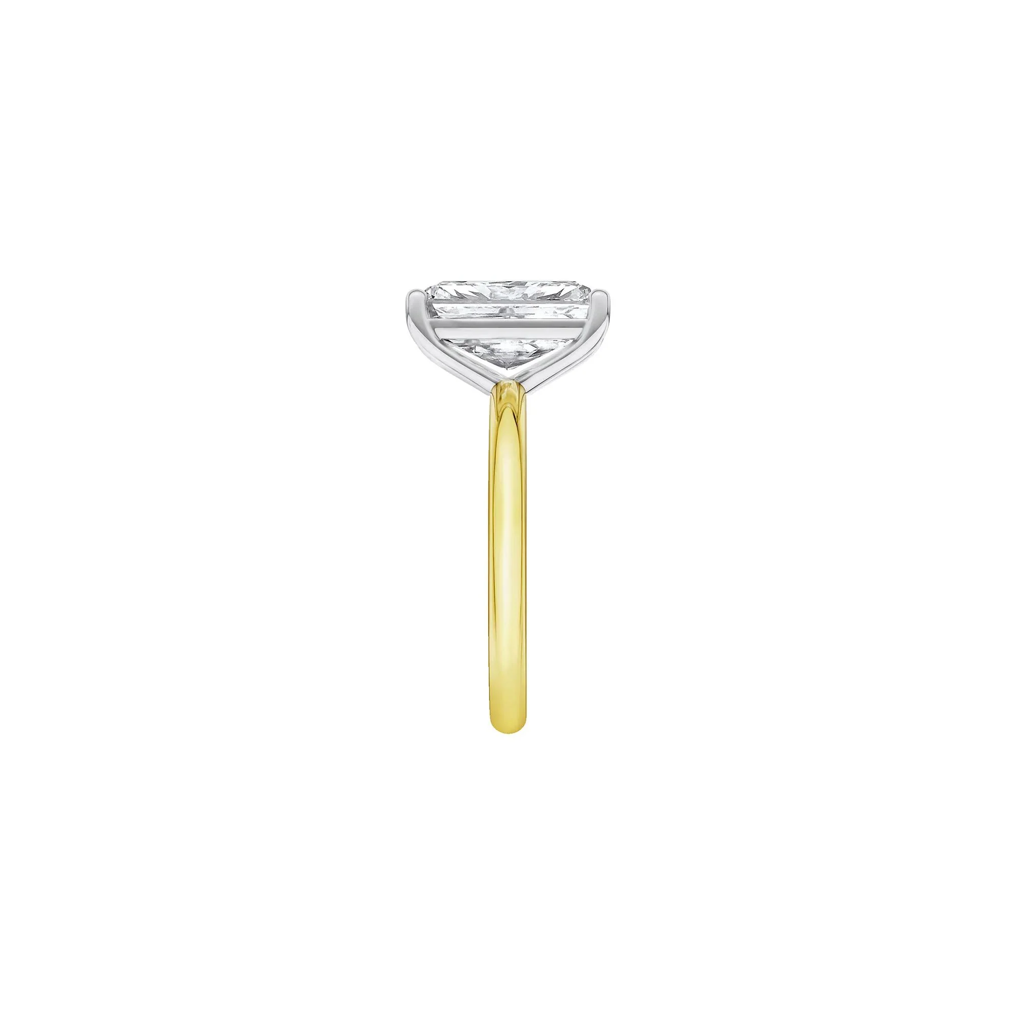 Lab Grown Diamond Radiant-Cut Solitaire Ring 14K Yellow & White Gold (4 CT.) Size 8 2mm - Image 3