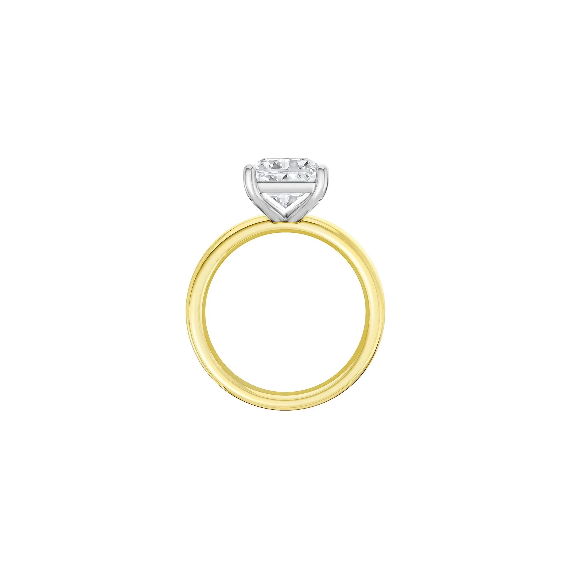 Lab Grown Diamond Radiant-Cut Solitaire Ring 14K Yellow & White Gold (4 CT.) Size 9 2mm - Image 2