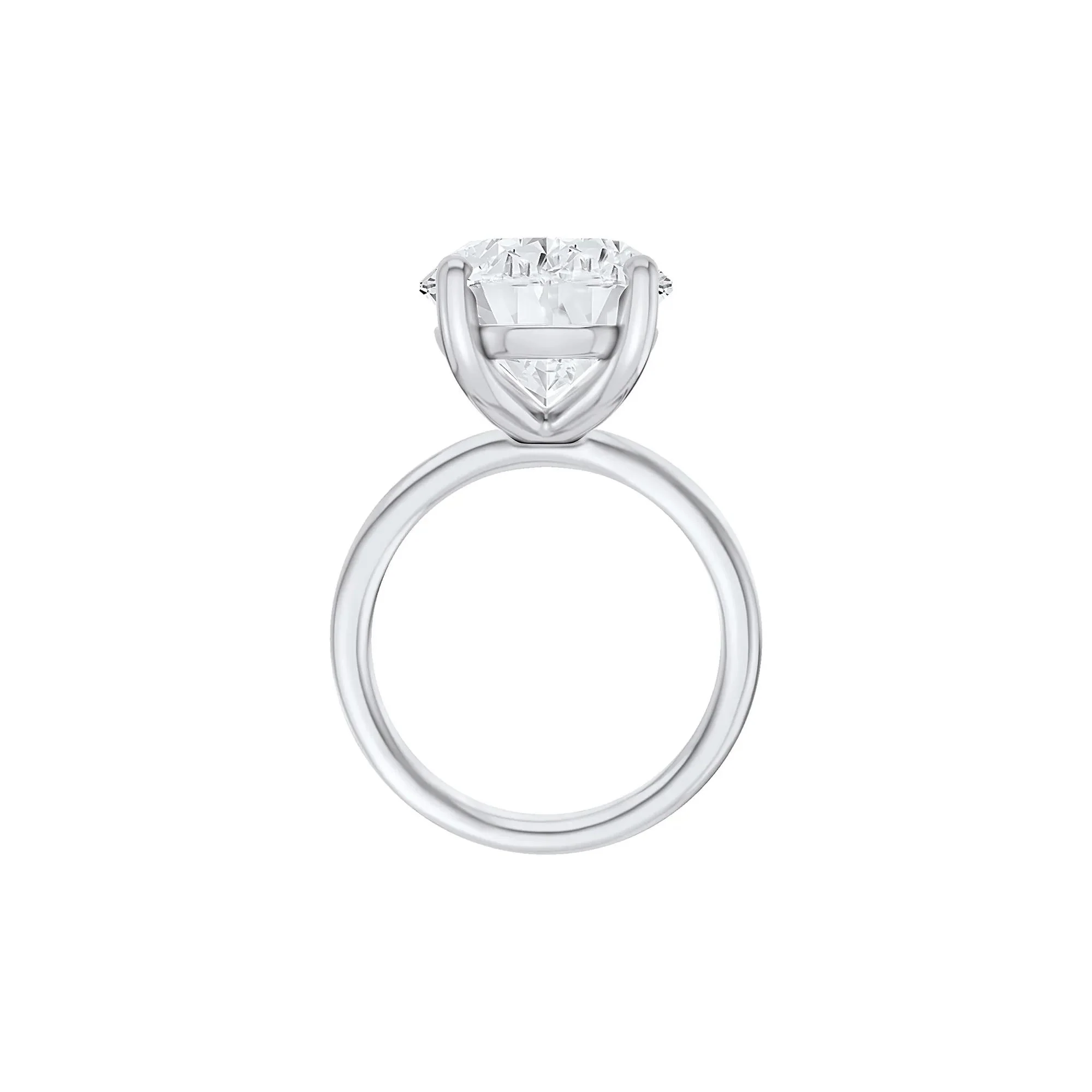 Lab Grown Diamond Oval Solitaire Ring Platinum (10 CT.) White Size 11.5 2mm - Image 2