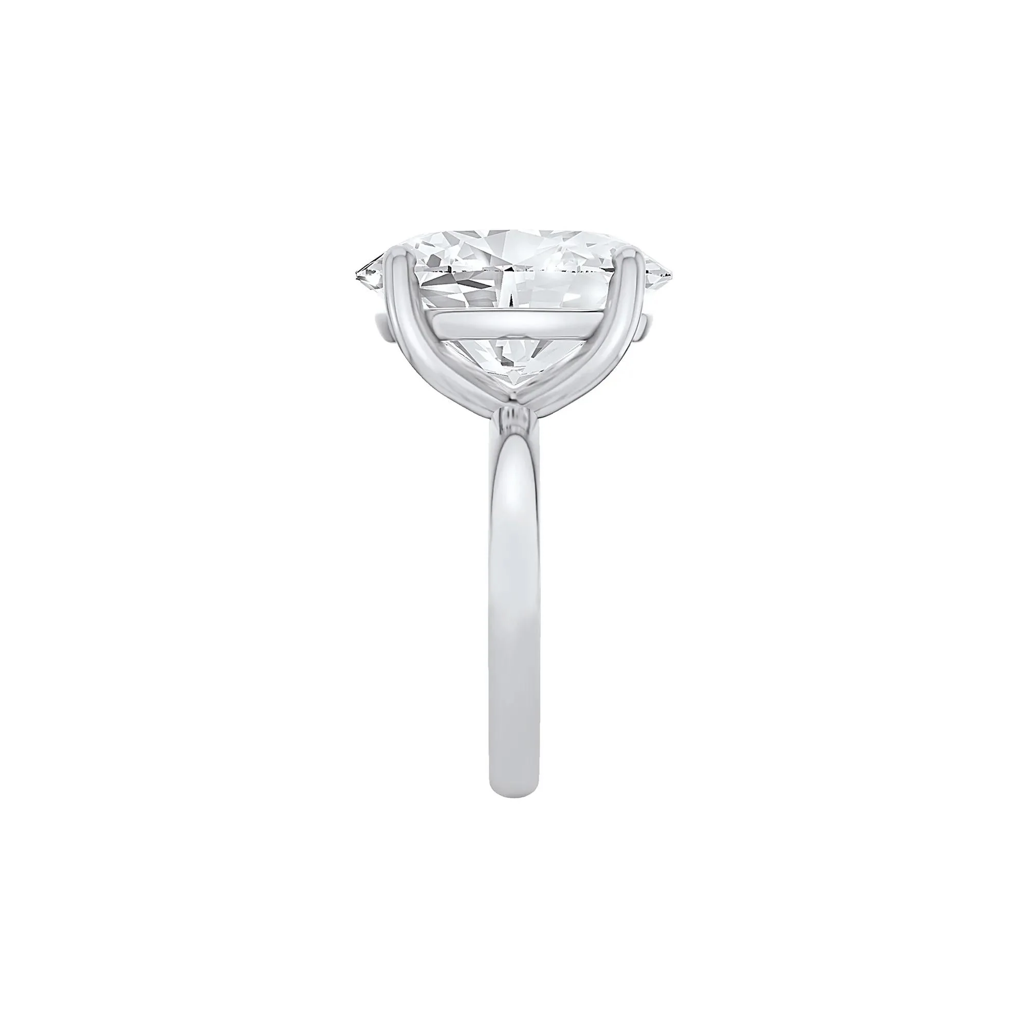 Lab Grown Diamond Oval Solitaire Ring Platinum (10 CT.) White Size 4 2mm - Image 3