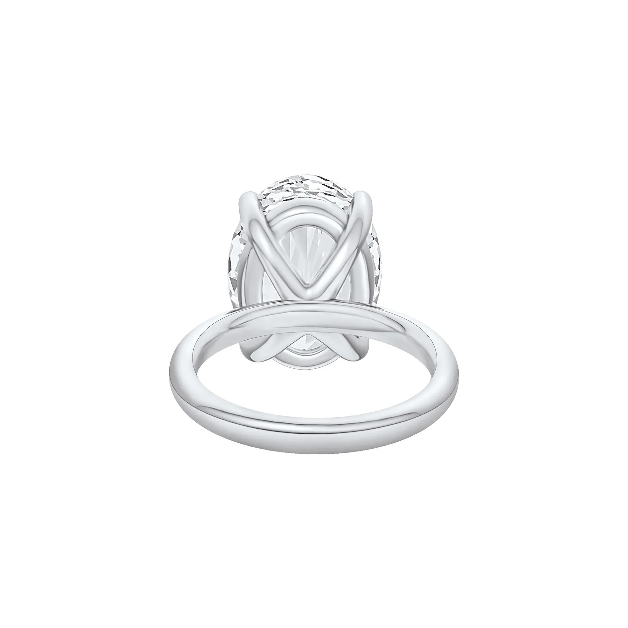 Lab Grown Diamond Oval Solitaire Ring Platinum (10 CT.) White Size 6.5 2mm - Image 4