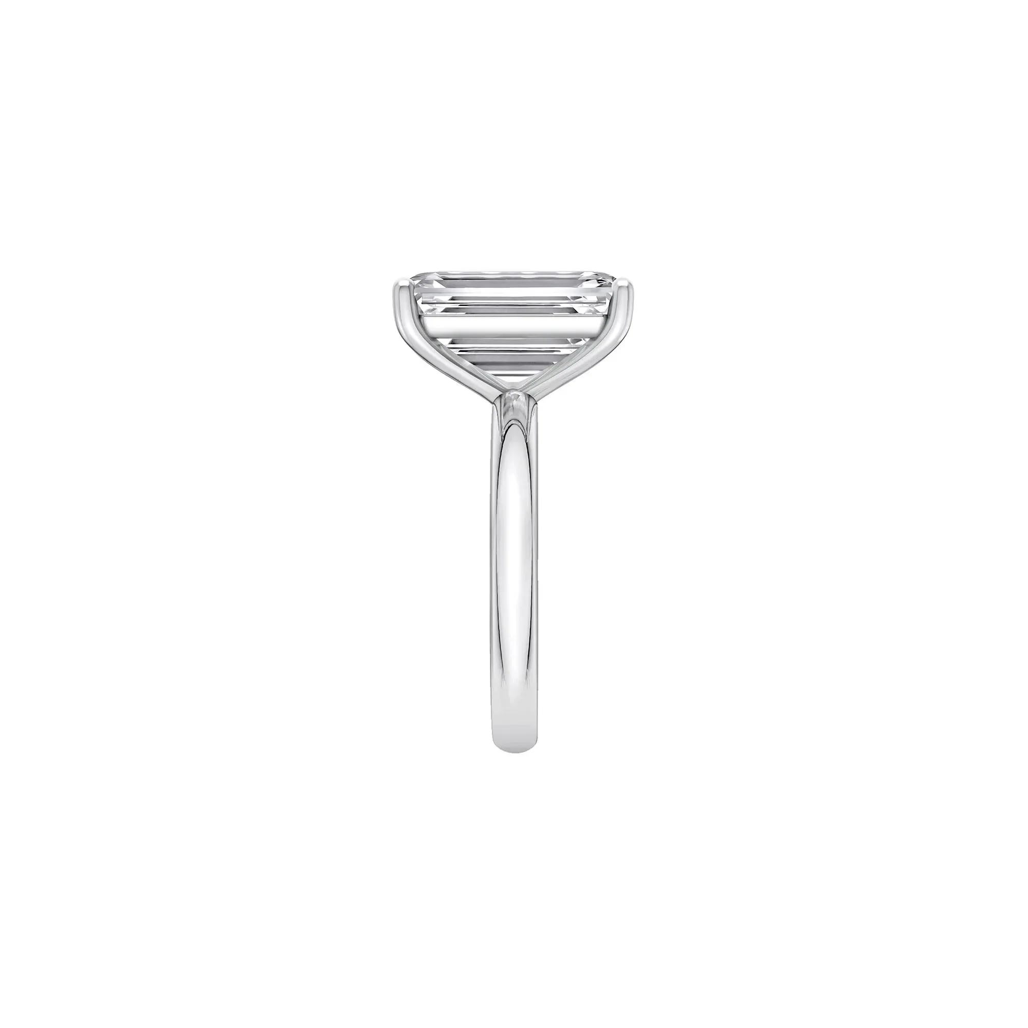 Lab Grown Diamond Emerald-Cut Solitaire Ring Platinum (7 CT.) White Size 12 2mm - Image 3