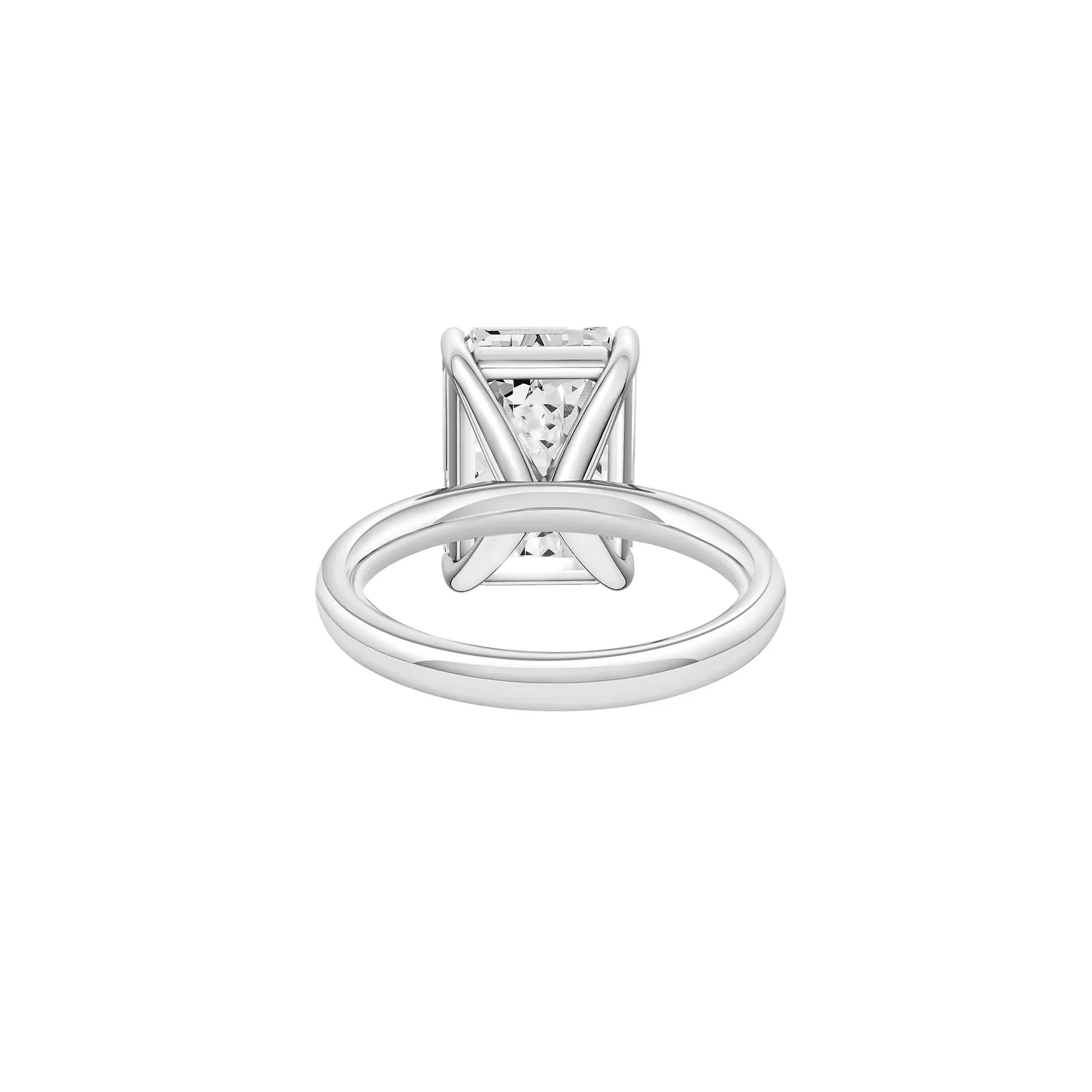 Lab Grown Diamond Emerald-Cut Solitaire Ring Platinum (7 CT.) White Size 6.5 2mm - Image 4