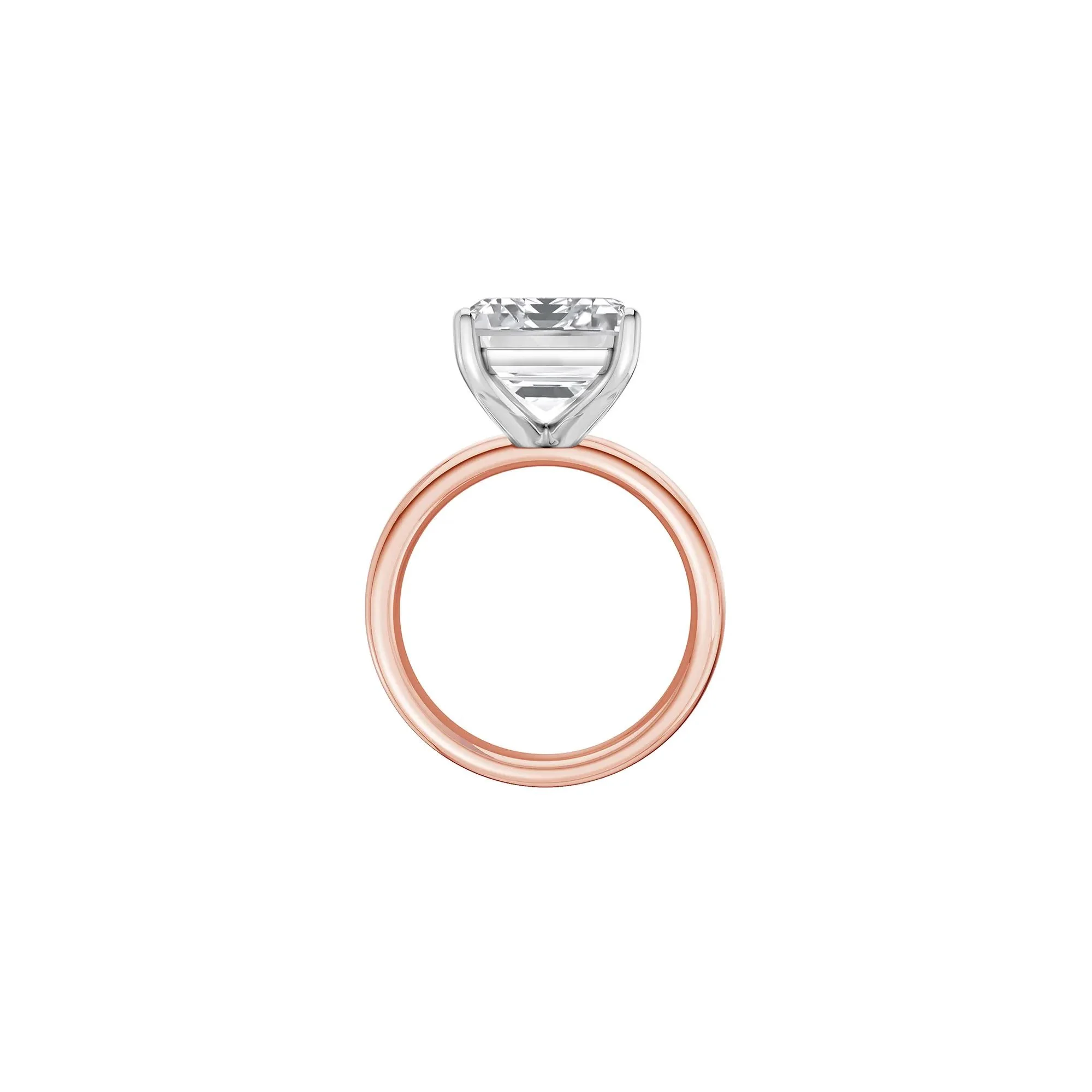 Lab Grown Diamond Emerald-Cut Solitaire Ring 14K Rose & White Gold (9 CT.) Size 10 2mm - Image 2
