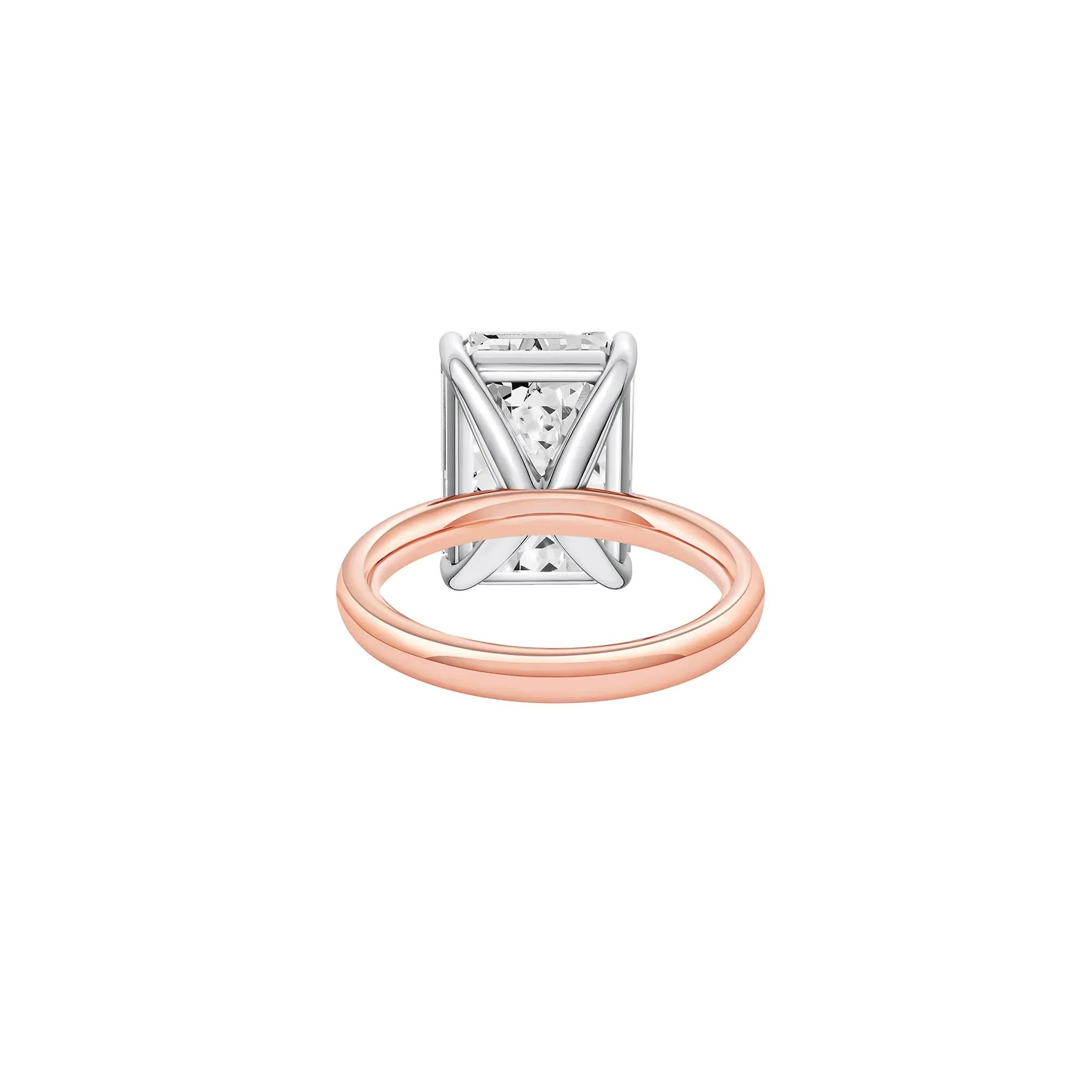 Lab Grown Diamond Emerald-Cut Solitaire Ring 14K Rose & White Gold (9 CT.) Size 6 2mm - Image 4