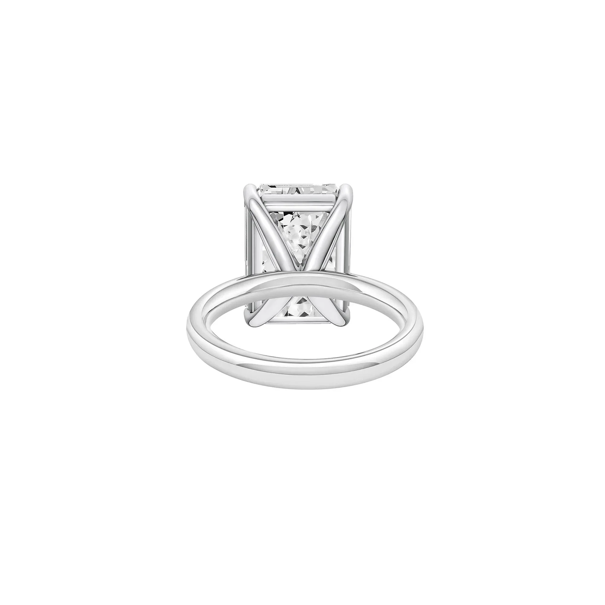Lab Grown Diamond Emerald-Cut Solitaire Ring Platinum (9 CT.) White Size 10.5 2mm - Image 4