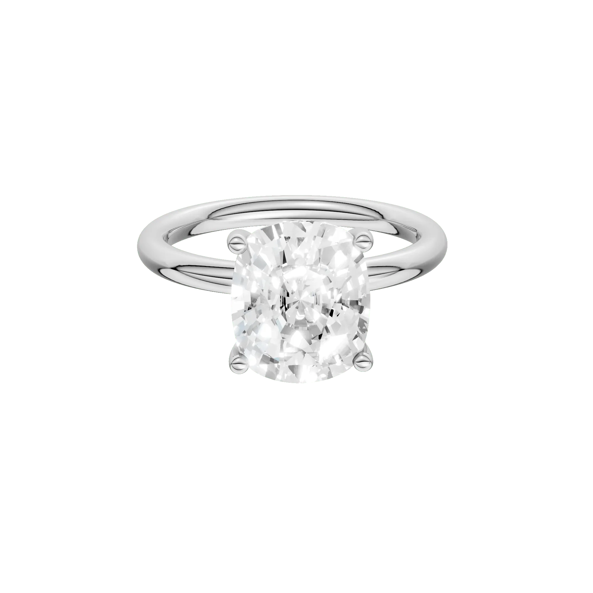 4 CT. Tw. Lab Grown Diamond Elongated Cushion-Cut Engagement Ring Platinum White Size 6.5 2mm
