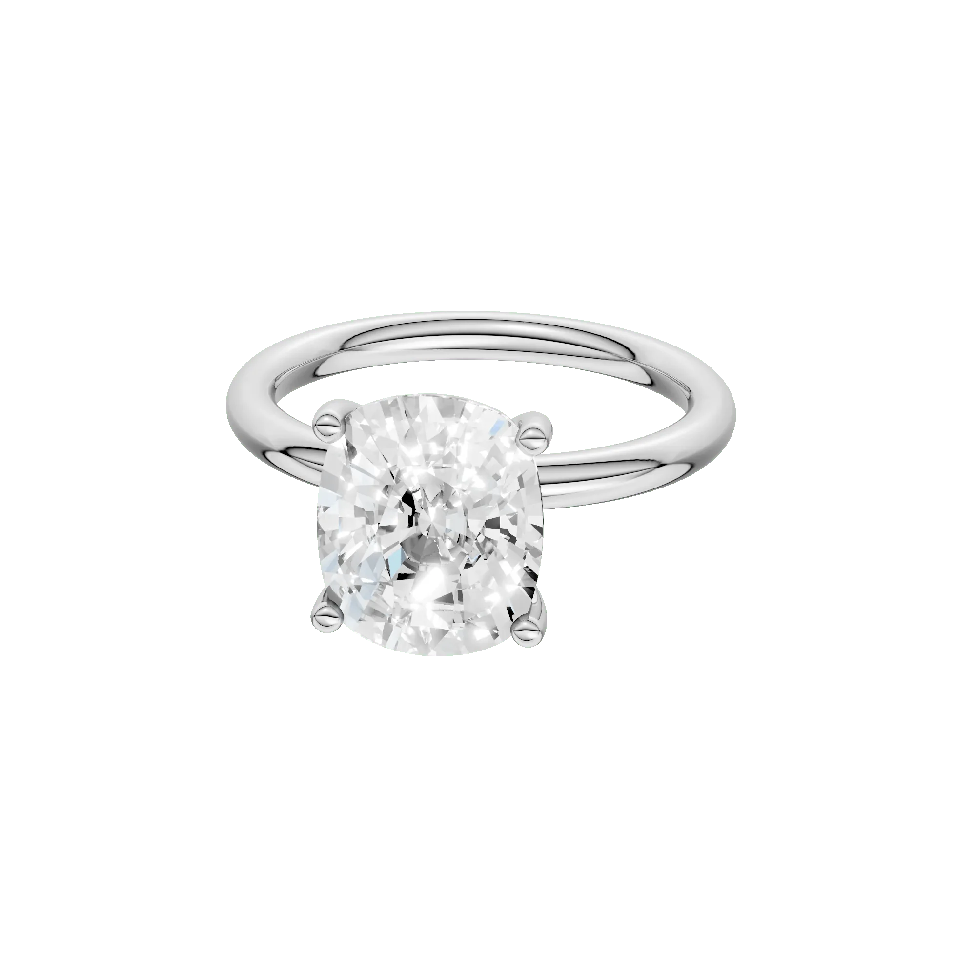 4 CT. Tw. Lab Grown Diamond Elongated Cushion-Cut Engagement Ring Platinum White Size 7.5 2mm - Image 2