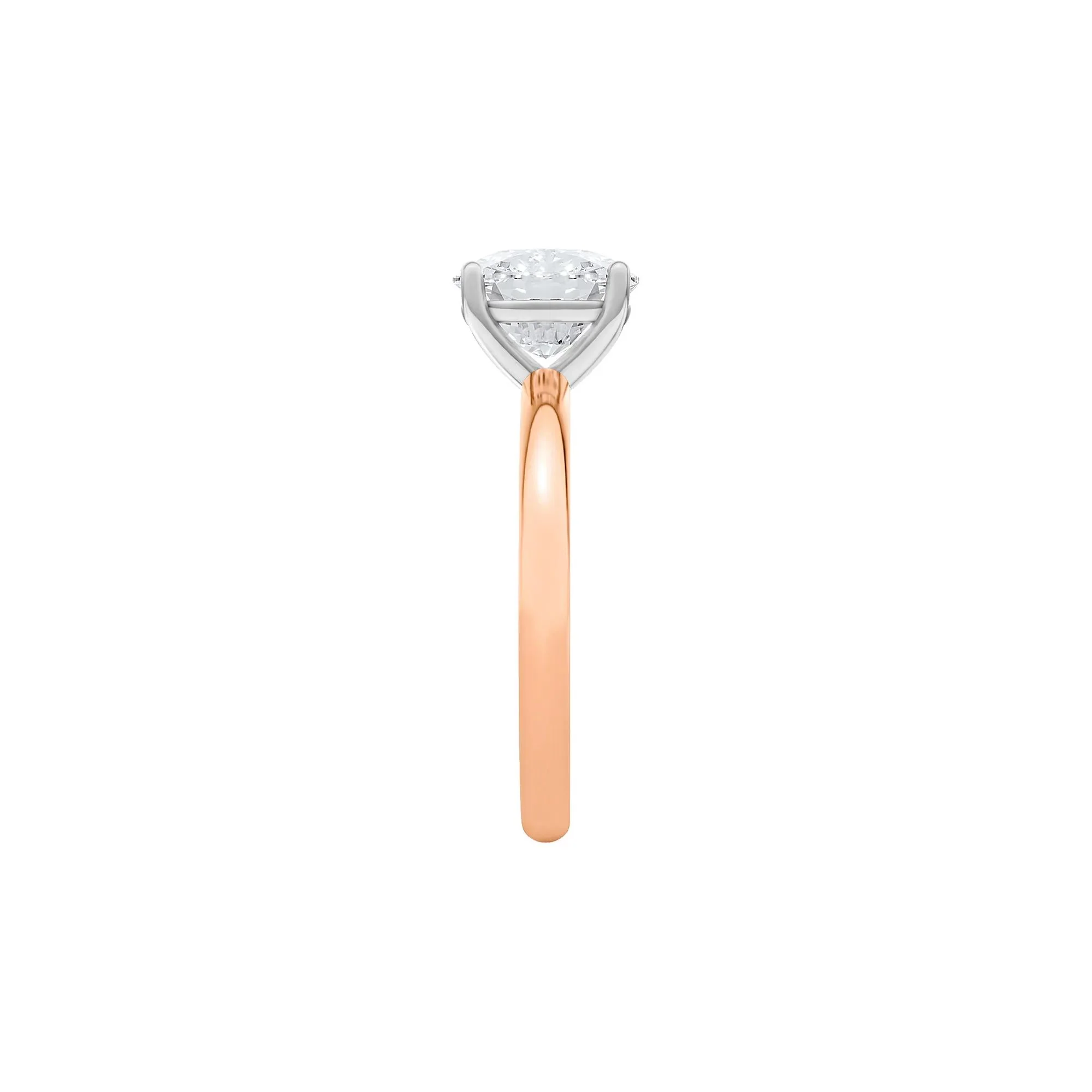 1/2 CT. Tw. Lab Grown Diamond Elongated Cushion-Cut Engagement Ring 14K Rose and White Gold Size 10.5 2mm - Image 3
