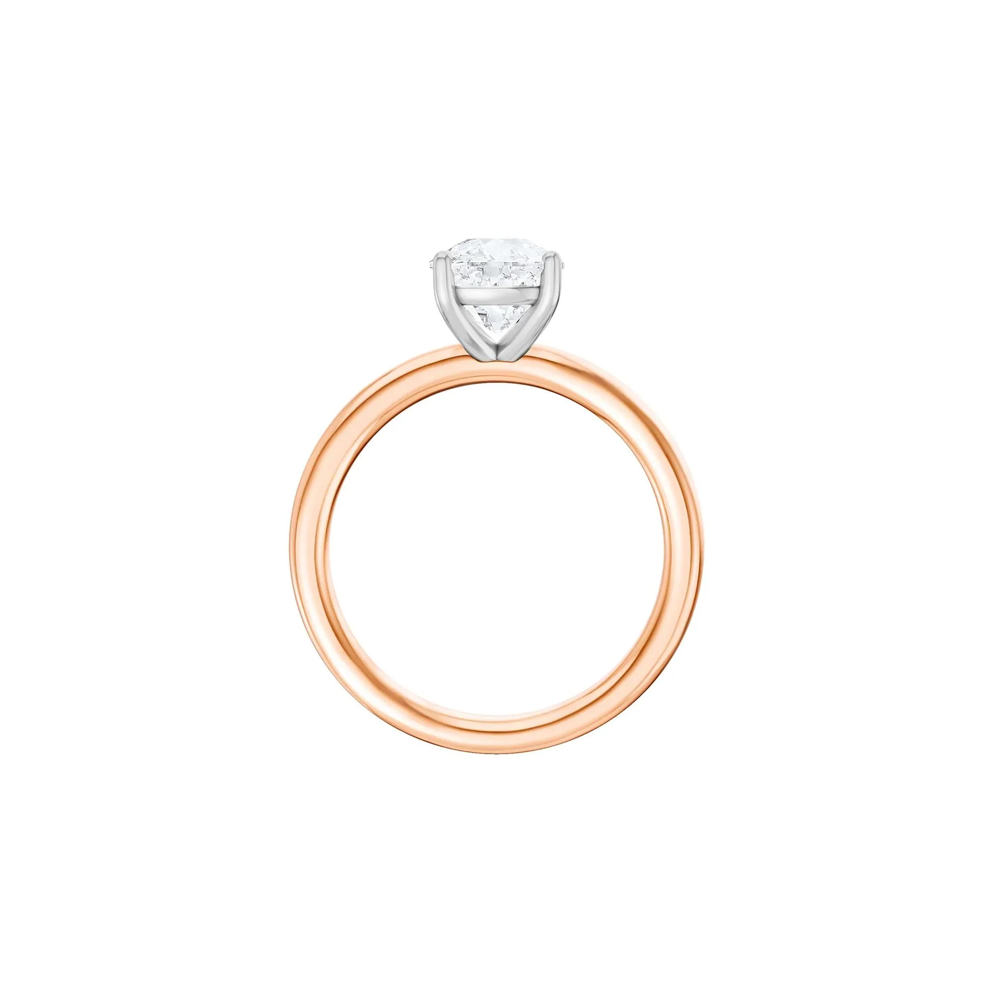 1/2 CT. Tw. Lab Grown Diamond Elongated Cushion-Cut Engagement Ring 14K Rose and White Gold Size 4.5 2mm - Image 2