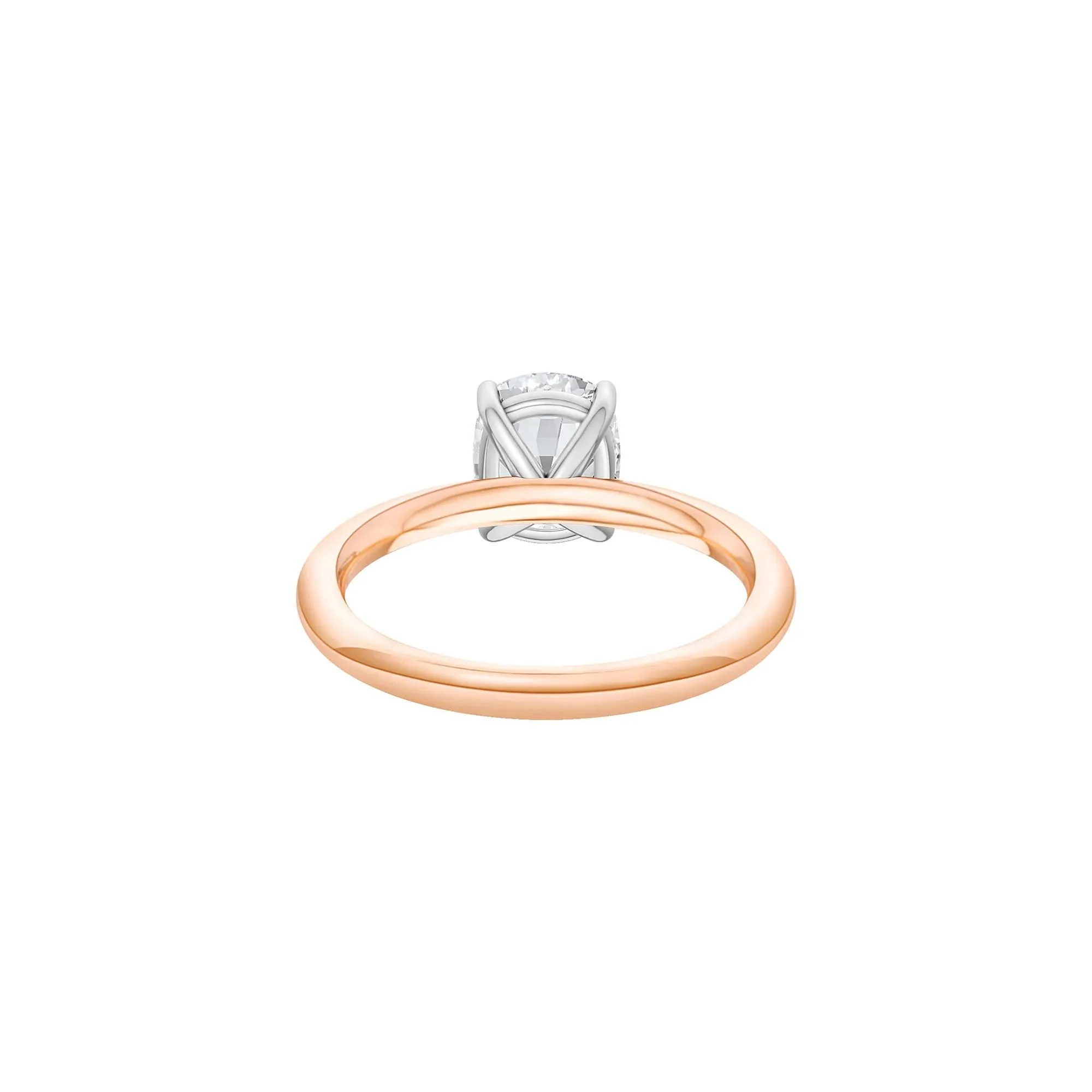 1/2 CT. Tw. Lab Grown Diamond Elongated Cushion-Cut Engagement Ring 14K Rose and White Gold Size 8.5 2mm - Image 4