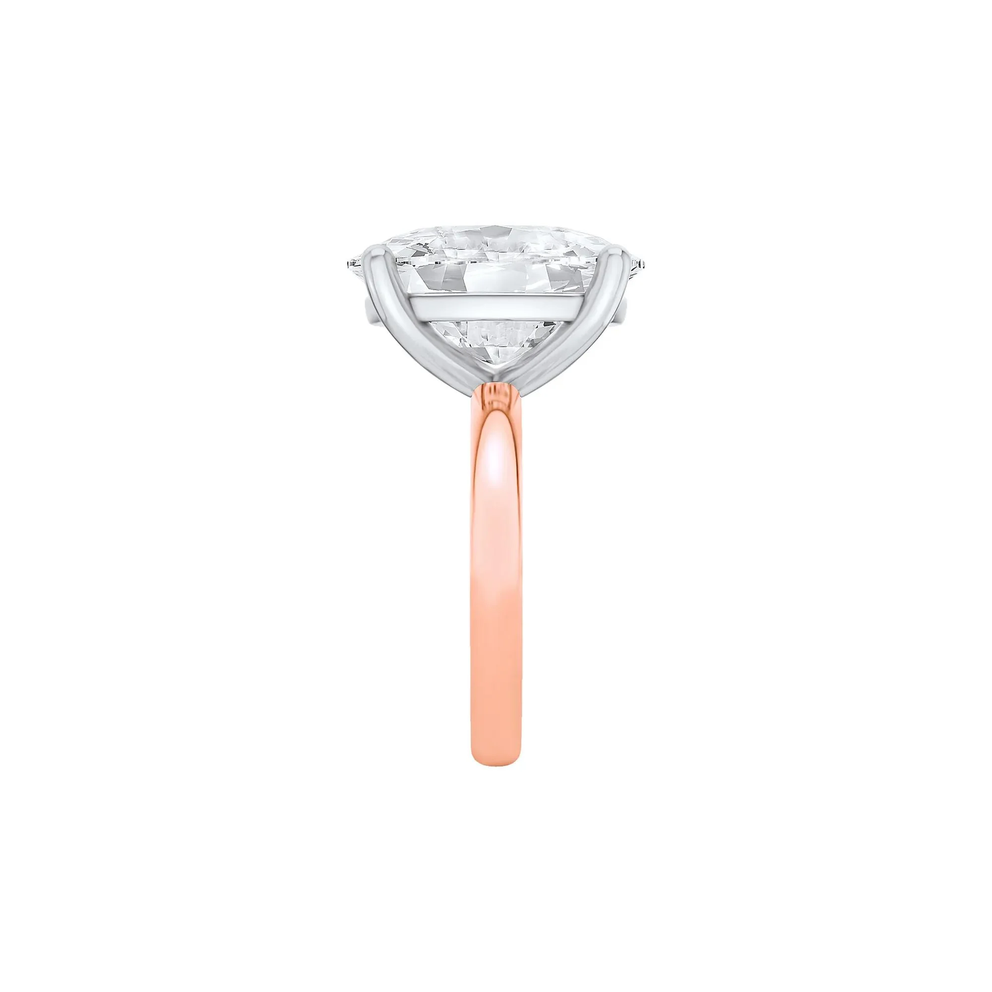 Lab Grown Diamond Elongated Cushion Solitaire Ring 14K Rose & White Gold (10 CT.) Size 8.5 2mm - Image 3