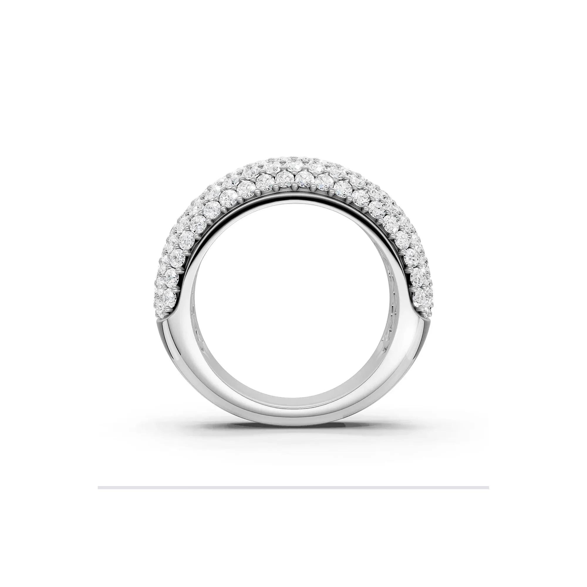 2 CT. Tw. Lab Grown Diamond Pavé Band Ring 14K White Gold Round Brilliant Cut Size 7 4.5mm - Image 4