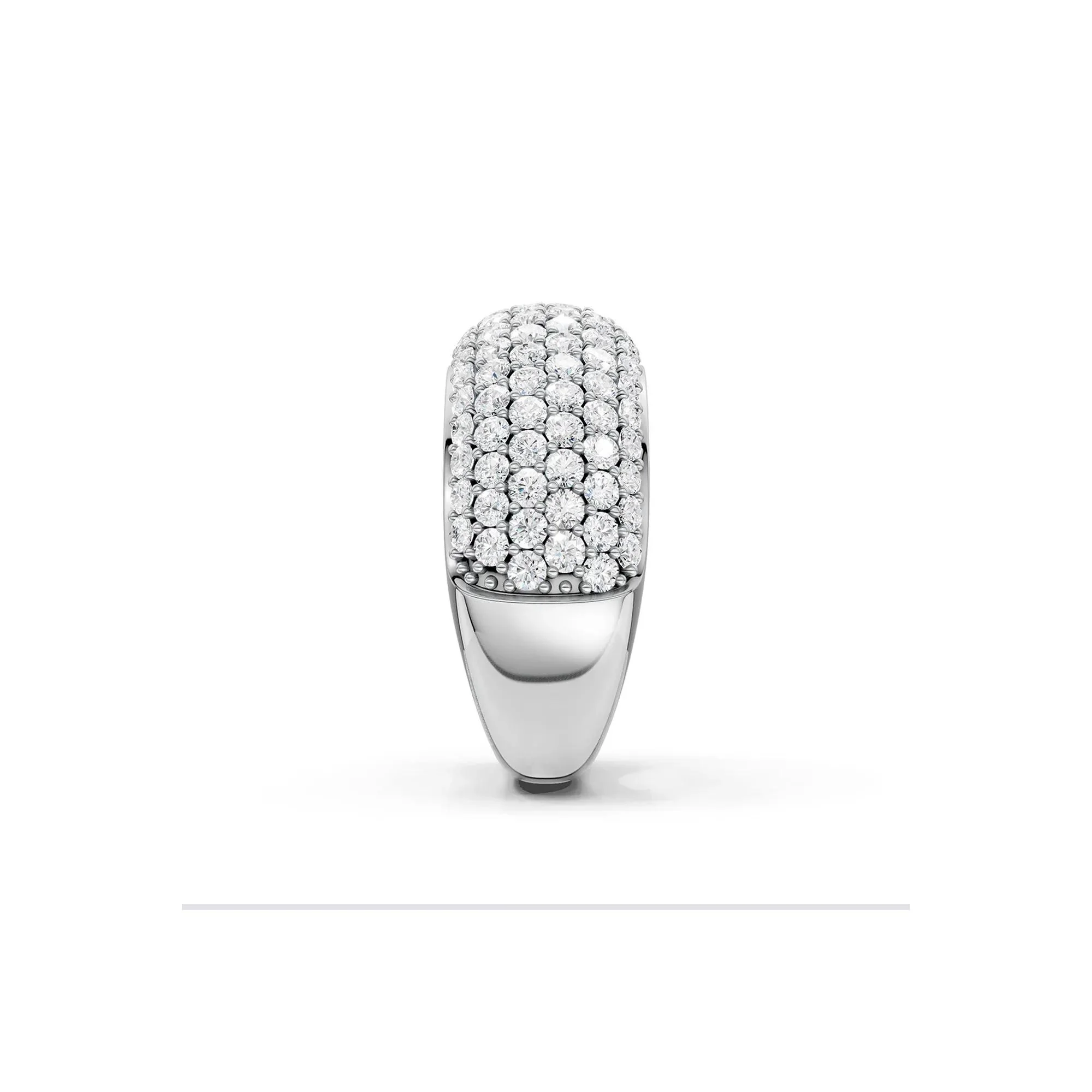 2 CT. Tw. Lab Grown Diamond Pavé Band Ring 14K White Gold Round Brilliant Cut Size 8.5 4.5mm - Image 3