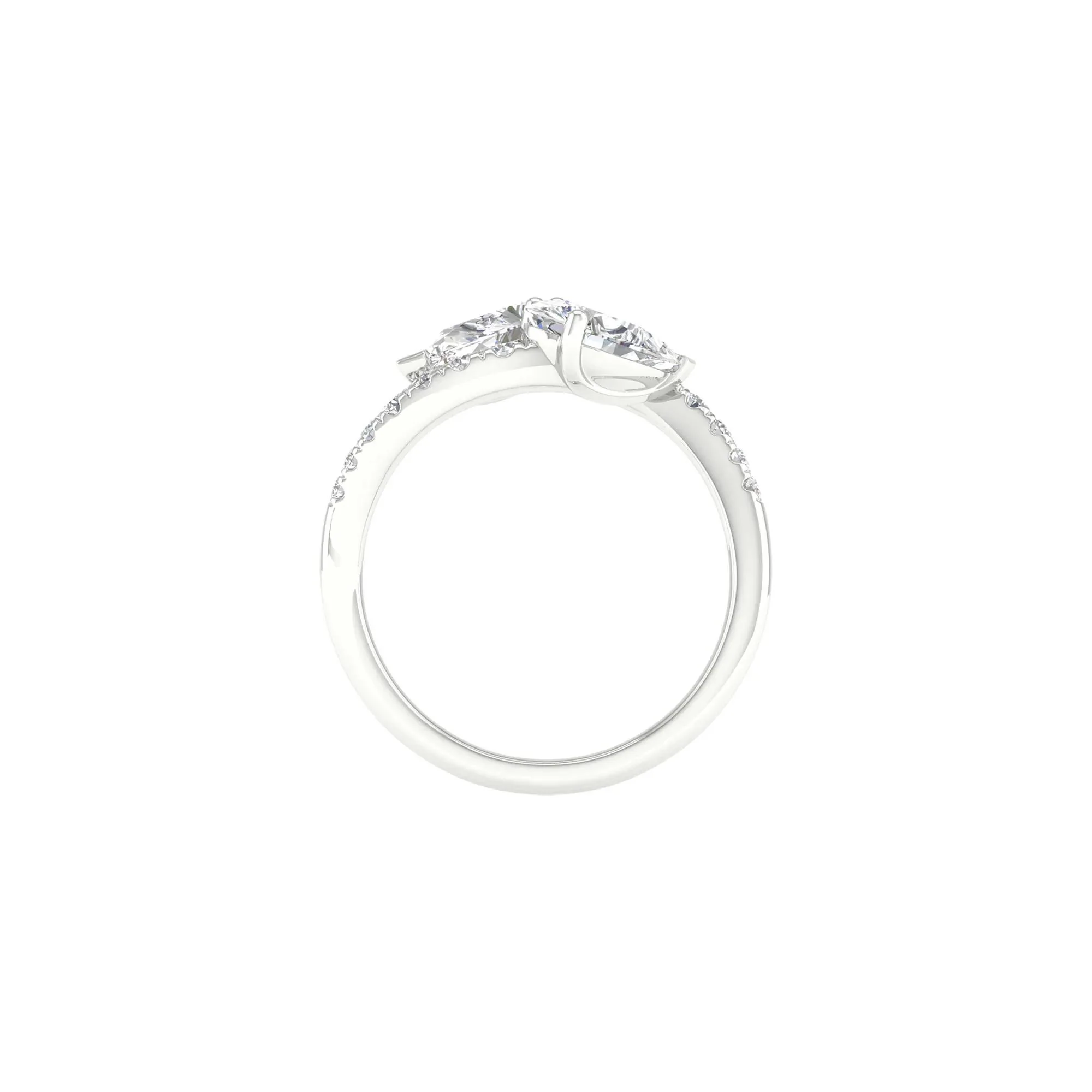 1 3/4 CT. Tw. Lab Grown Diamond Bypass Ring 14K White Gold Size 5.5 2mm - Image 3