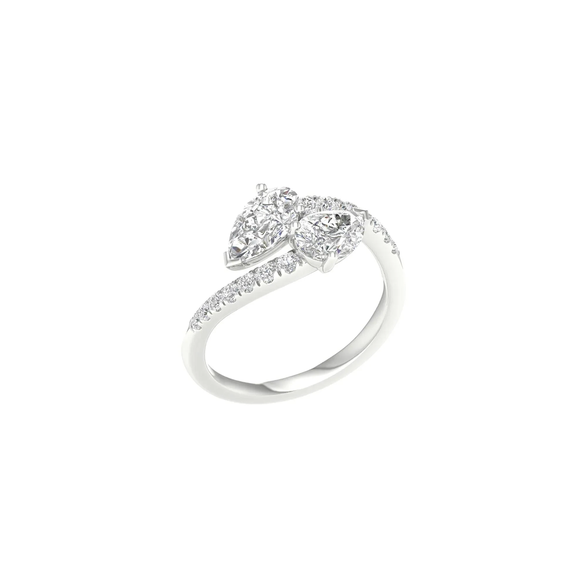 1 3/4 CT. Tw. Lab Grown Diamond Bypass Ring 14K White Gold Size 6.5 2mm - Image 2