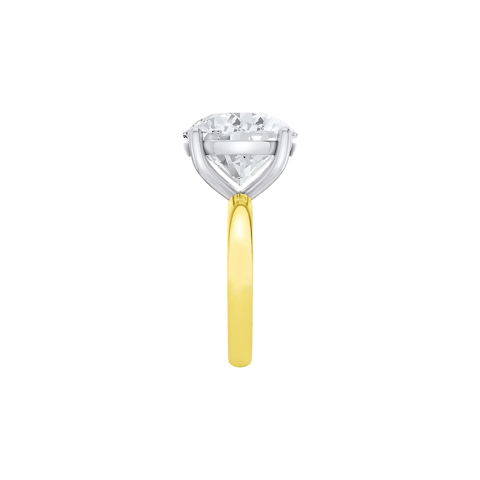 Lab Grown Diamond Round Solitaire Engagement Ring 14K Yellow and White Gold (10 CT.) Size 4.5 2mm - Image 3