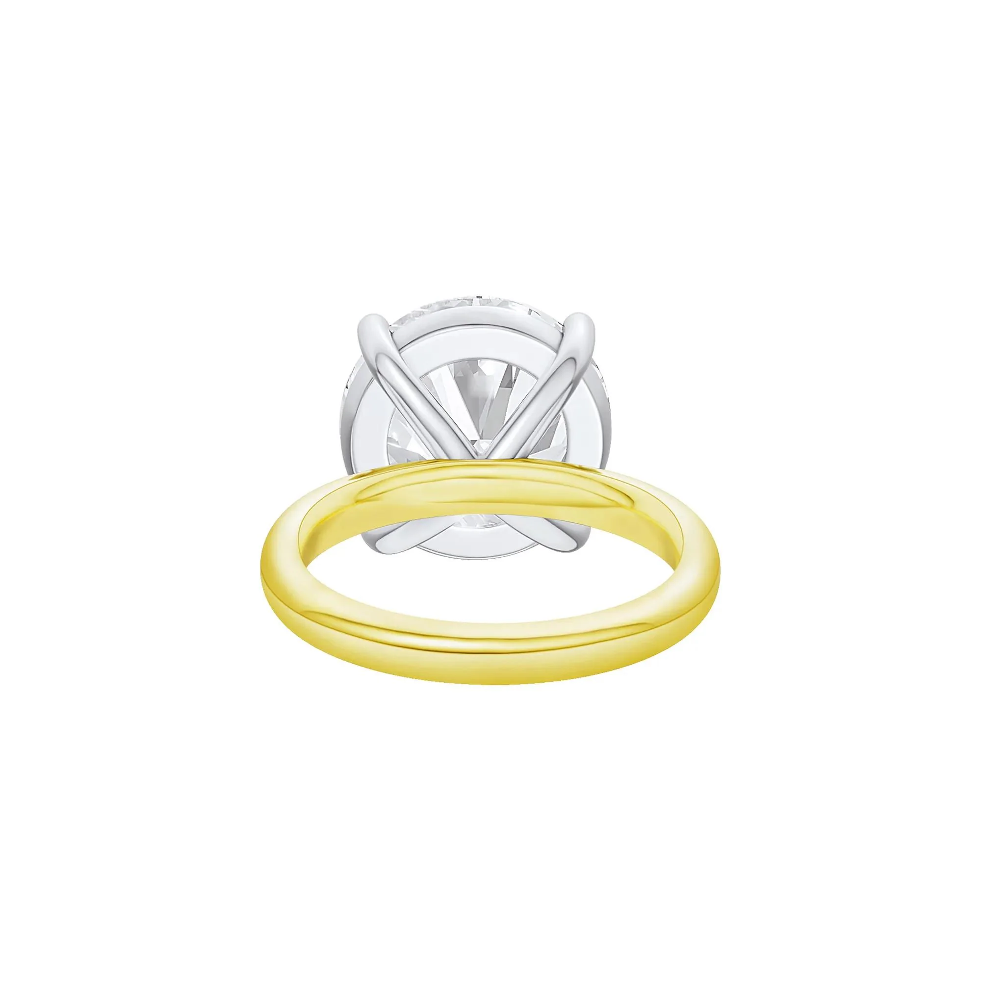 Lab Grown Diamond Round Solitaire Engagement Ring 14K Yellow and White Gold (10 CT.) Size 6.5 2mm - Image 4