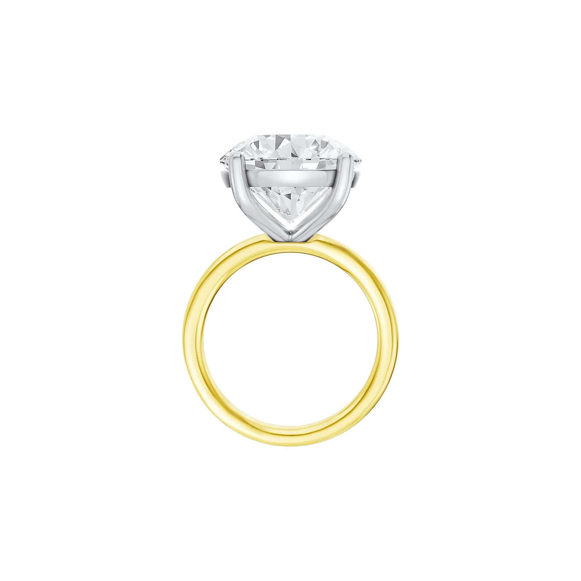 Lab Grown Diamond Round Solitaire Engagement Ring 14K Yellow and White Gold (10 CT.) Size 7 2mm - Image 2