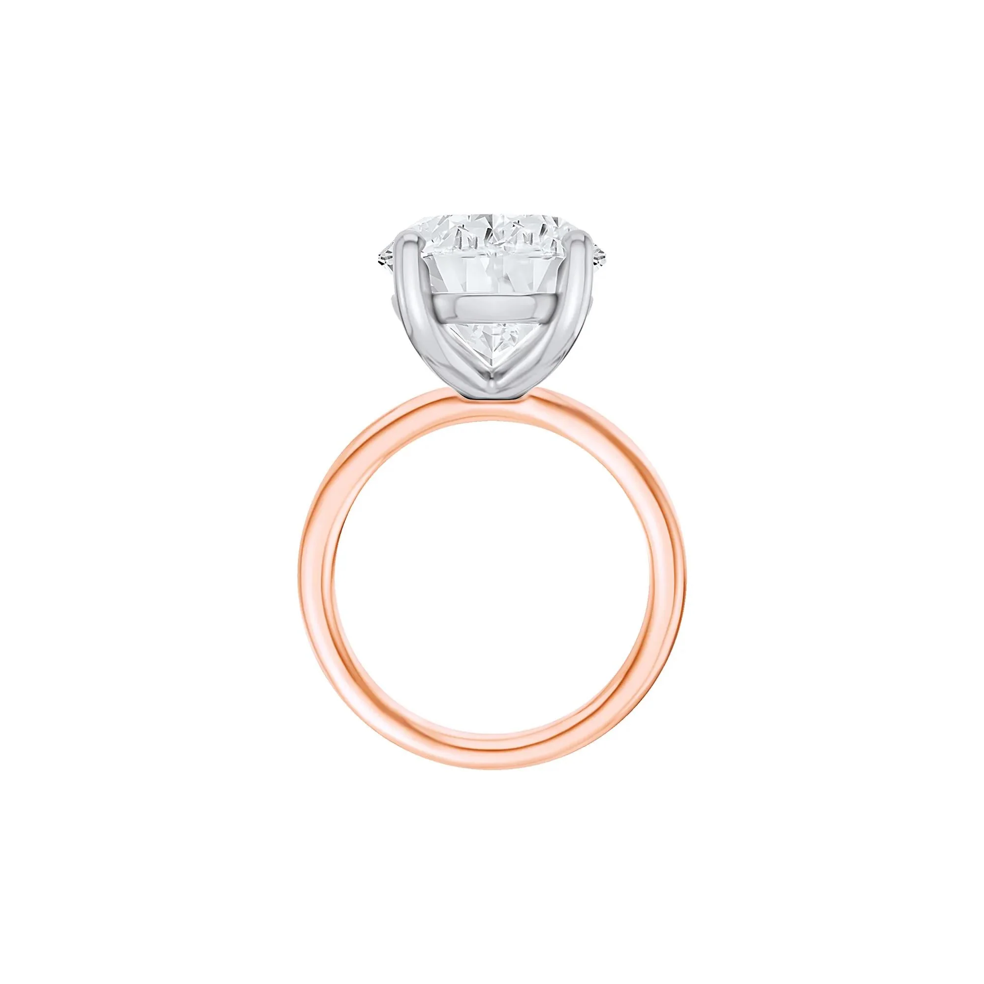 Lab Grown Diamond Oval Solitaire Ring 14K Rose & White Gold (10 CT.) Size 6.5 2mm - Image 2