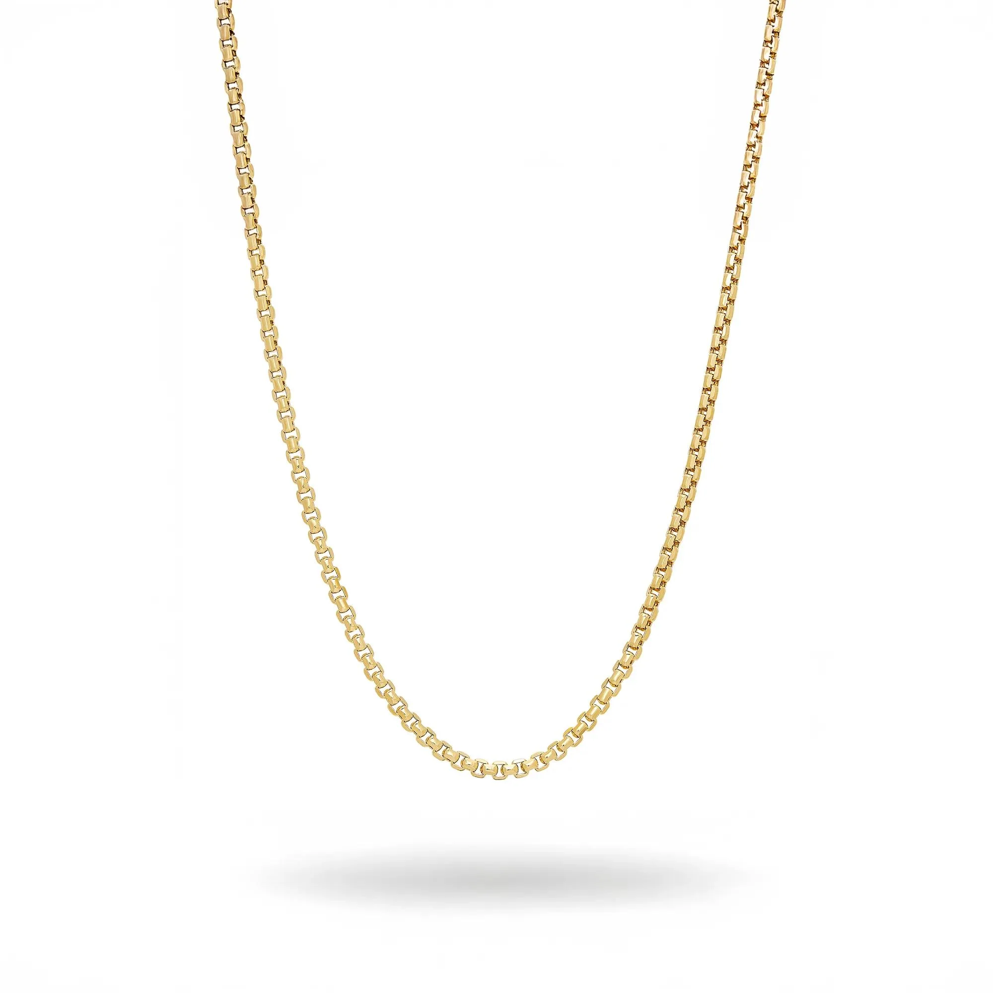 Hollow Box Chain 14K Yellow Gold Necklace Size 30"