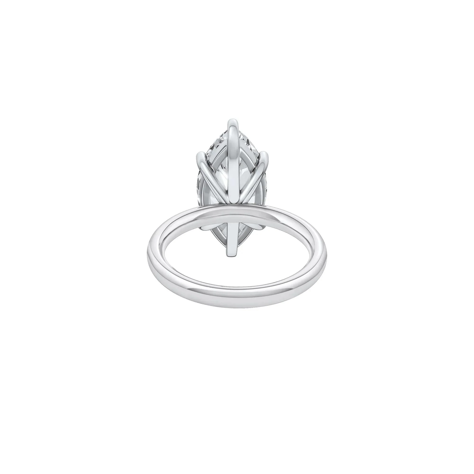 Lab Grown Diamond Marquise Solitaire Engagement Ring Platinum (5 CT.) White Size 10 2mm - Image 4