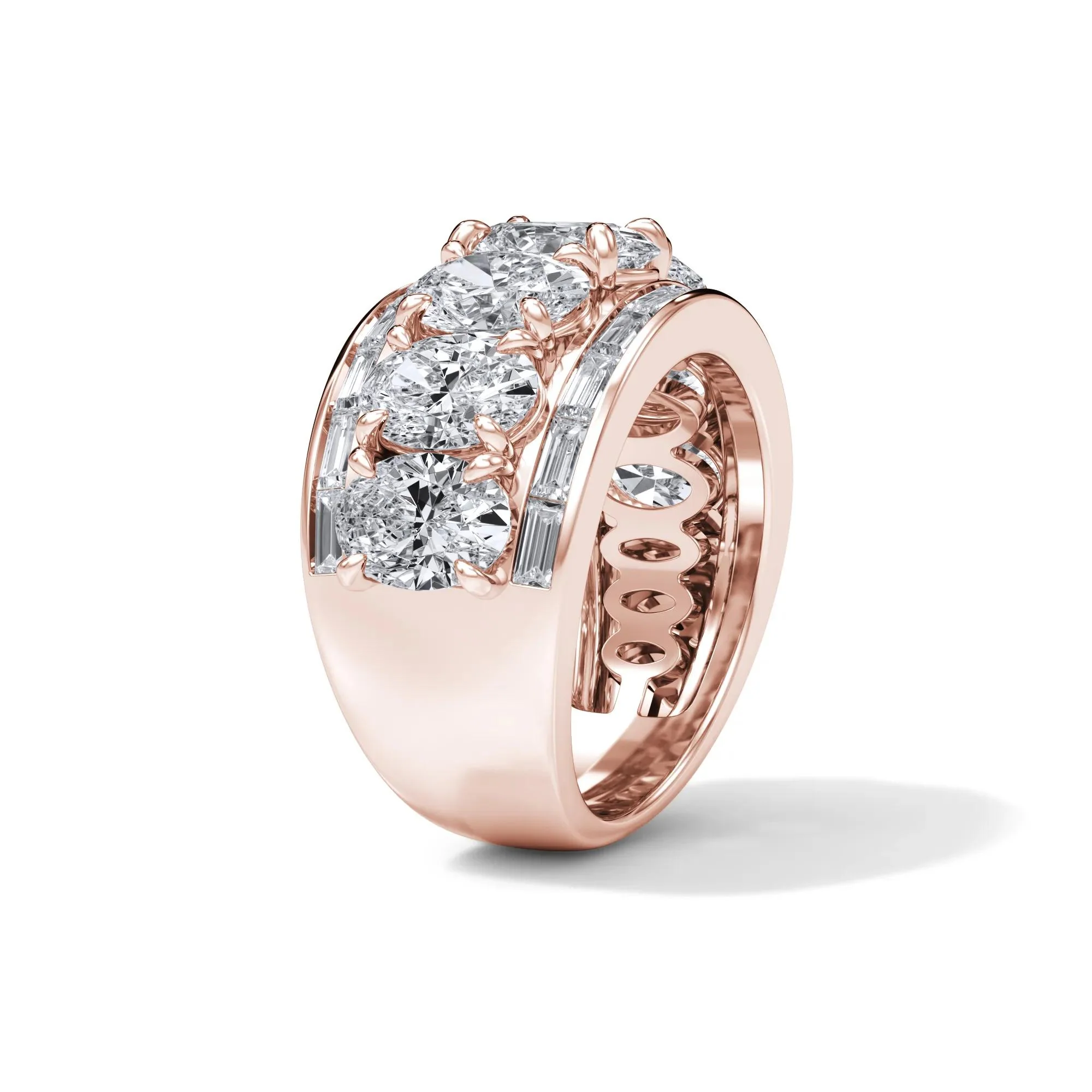 6 CT. Tw. Lab Grown Diamond Multi-Row Anniversary Band Ring 14K Rose Gold Size 6.5 - Image 3