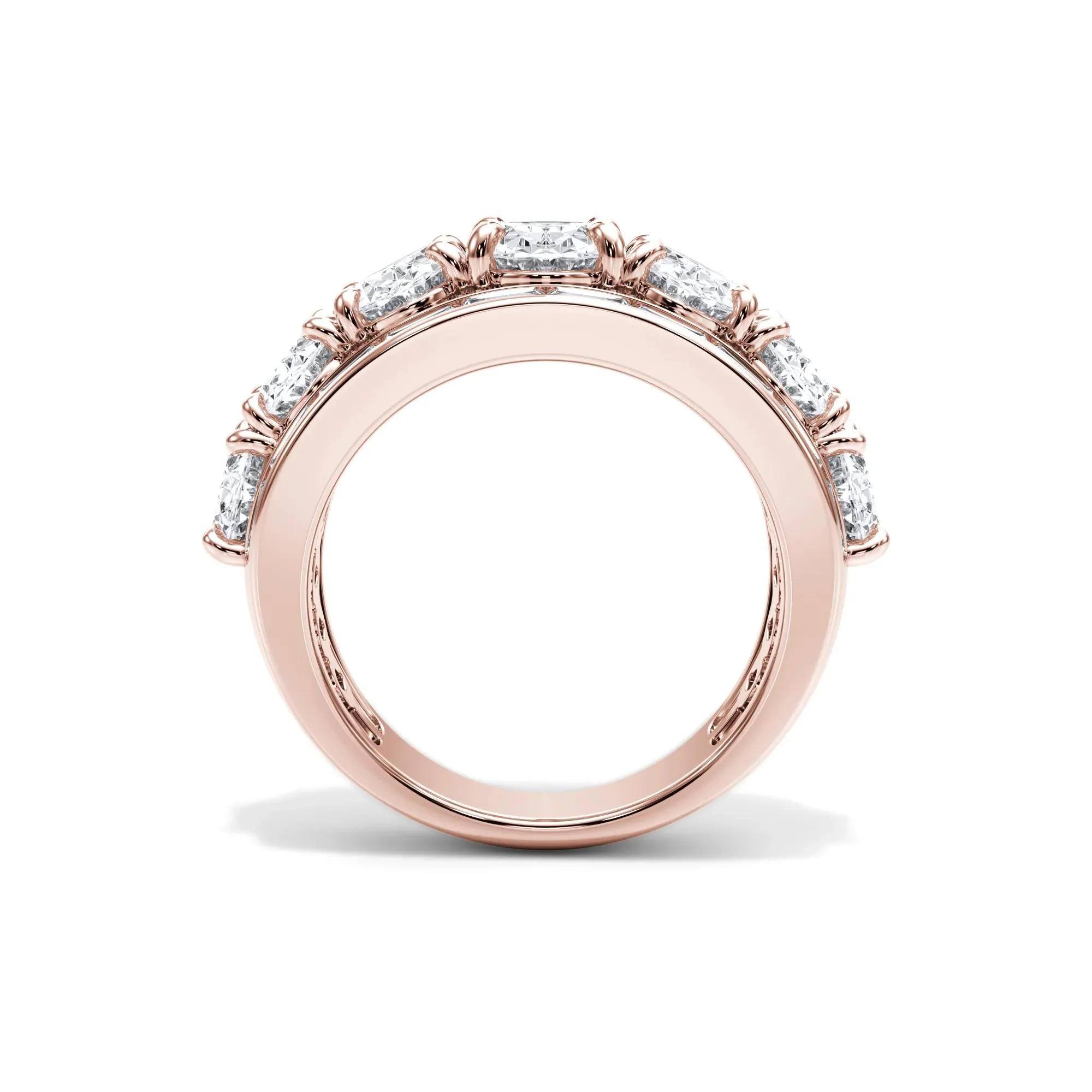 6 CT. Tw. Lab Grown Diamond Multi-Row Anniversary Band Ring 14K Rose Gold Size 7.5 - Image 2