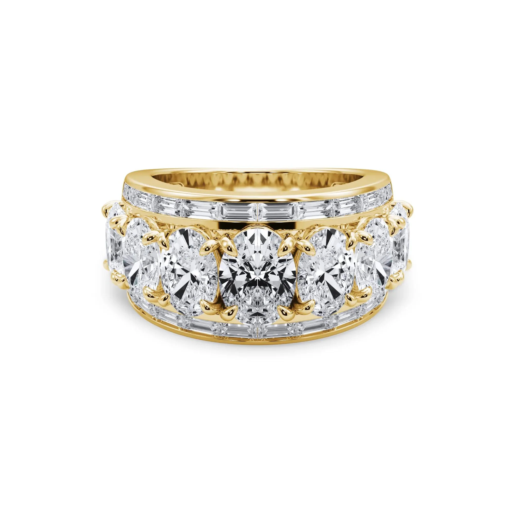 6 CT. Tw. Lab Grown Diamond Multi-Row Anniversary Band Ring 14K Yellow Gold Size 6