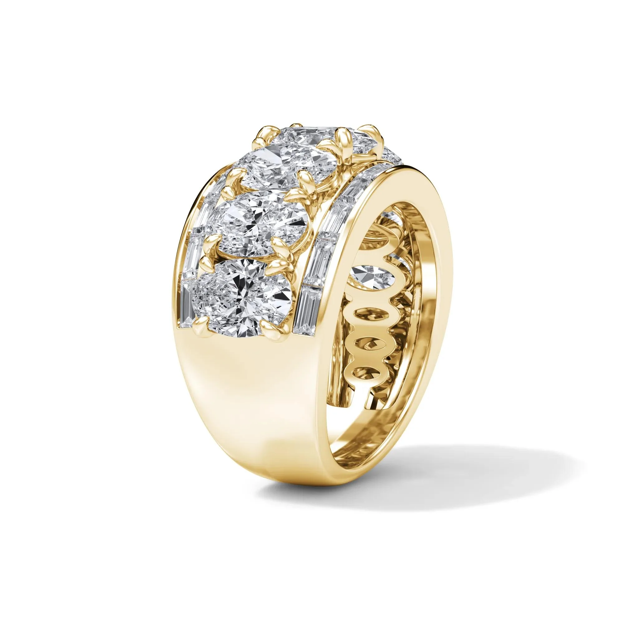 6 CT. Tw. Lab Grown Diamond Multi-Row Anniversary Band Ring 14K Yellow Gold Size 7 - Image 3