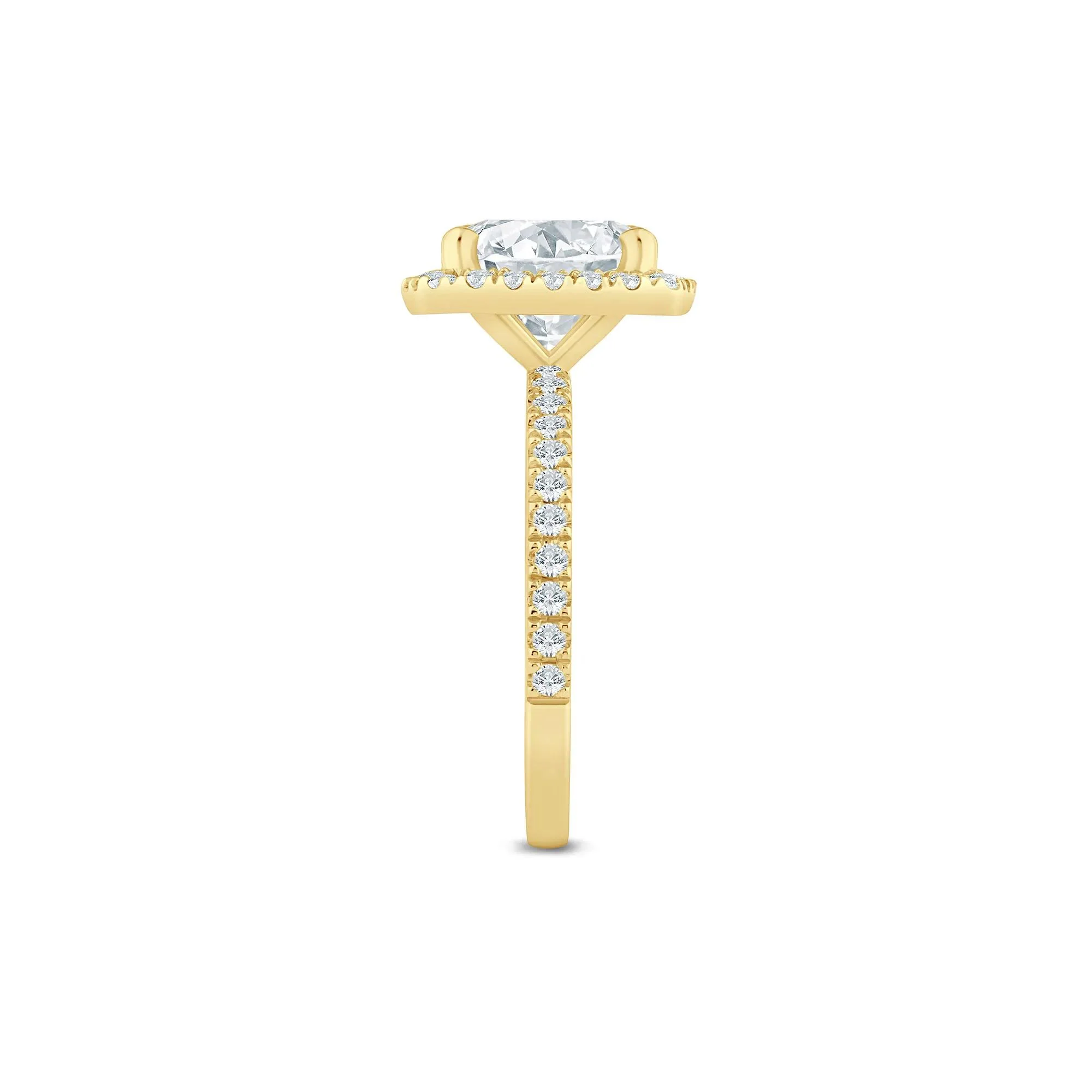 4 CT. Tw. Lab Grown Diamond Halo Engagement Ring 14K Yellow Gold Size 5 1.5mm - Image 3