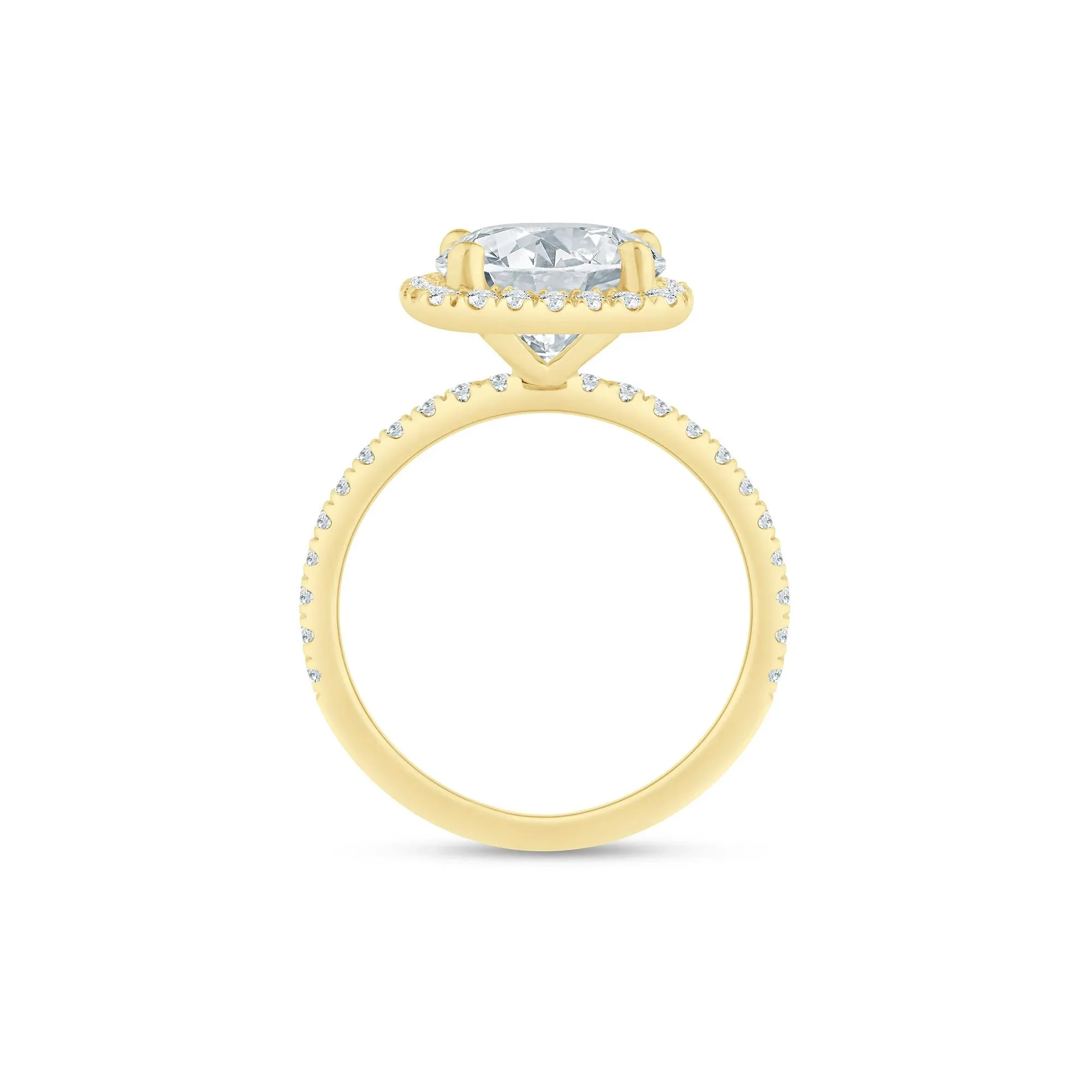 4 CT. Tw. Lab Grown Diamond Halo Engagement Ring 14K Yellow Gold Size 8 1.5mm - Image 2