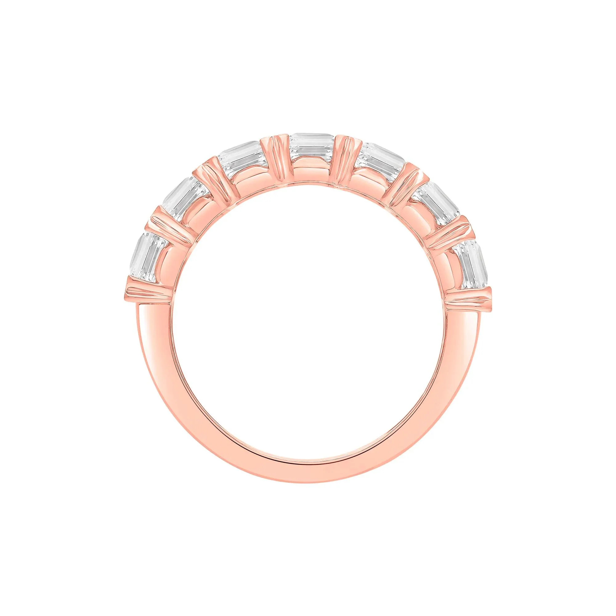 5 CT. Tw. Lab Grown Diamond Radiant Anniversary Band Ring 14K Rose Gold Size 5 - Image 2