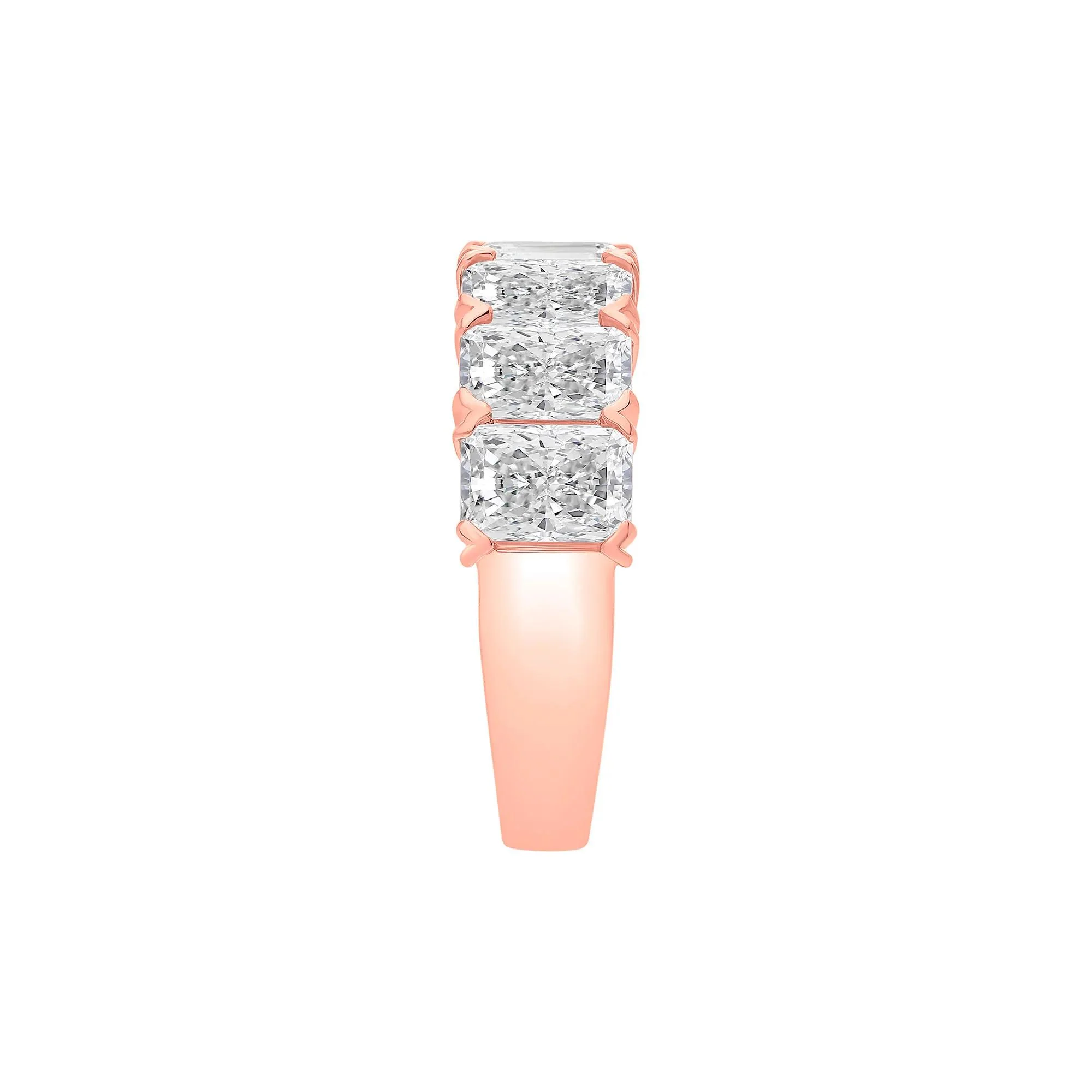 5 CT. Tw. Lab Grown Diamond Radiant Anniversary Band Ring 14K Rose Gold Size 6 - Image 3
