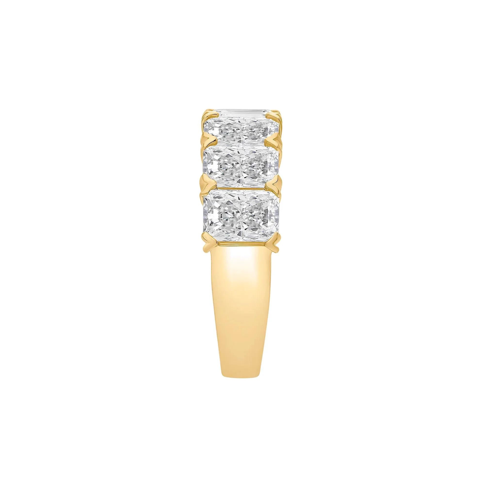 5 CT. Tw. Lab Grown Diamond Radiant Anniversary Band Ring 14K Yellow Gold Size 5 - Image 3