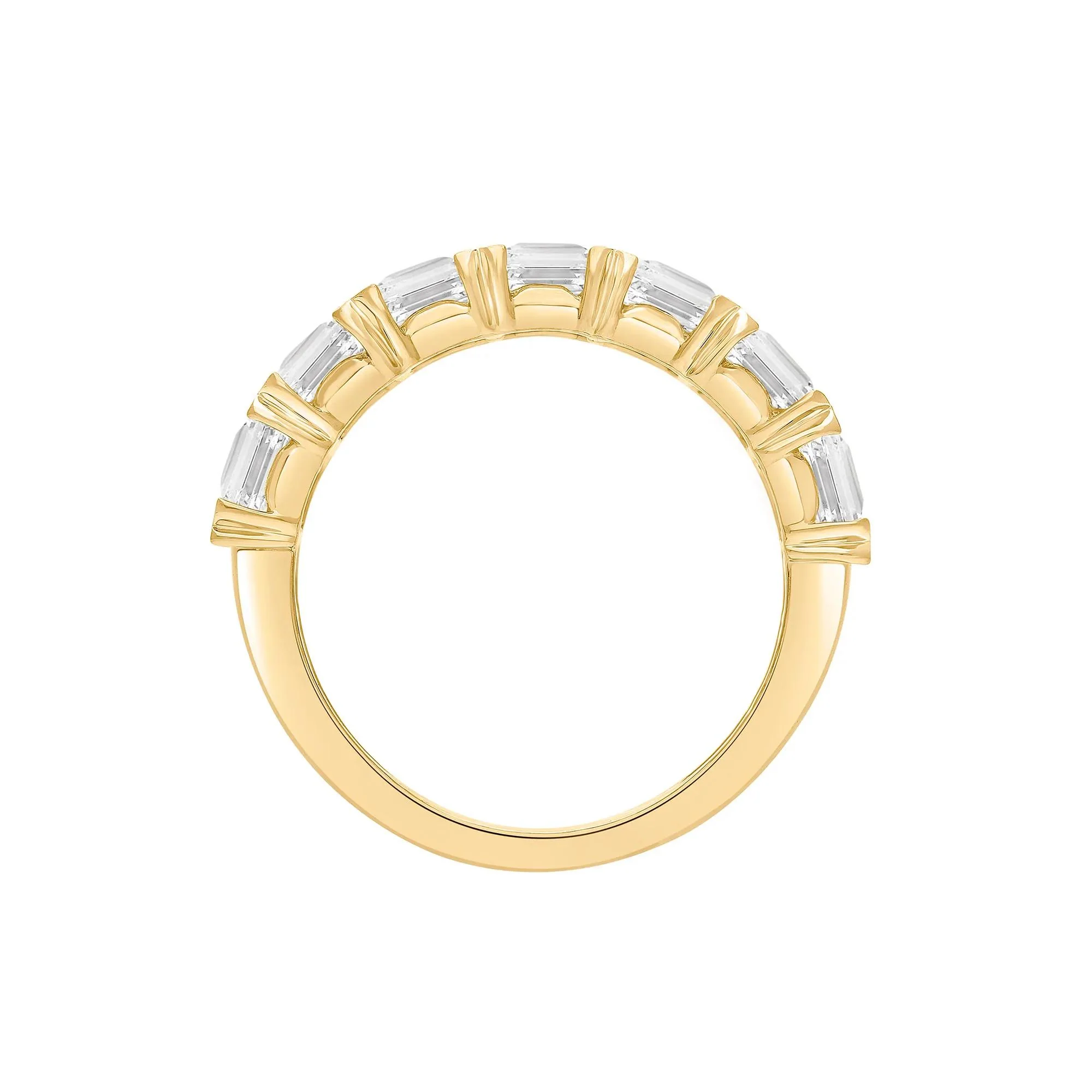 5 CT. Tw. Lab Grown Diamond Radiant Anniversary Band Ring 14K Yellow Gold Size 7 - Image 2