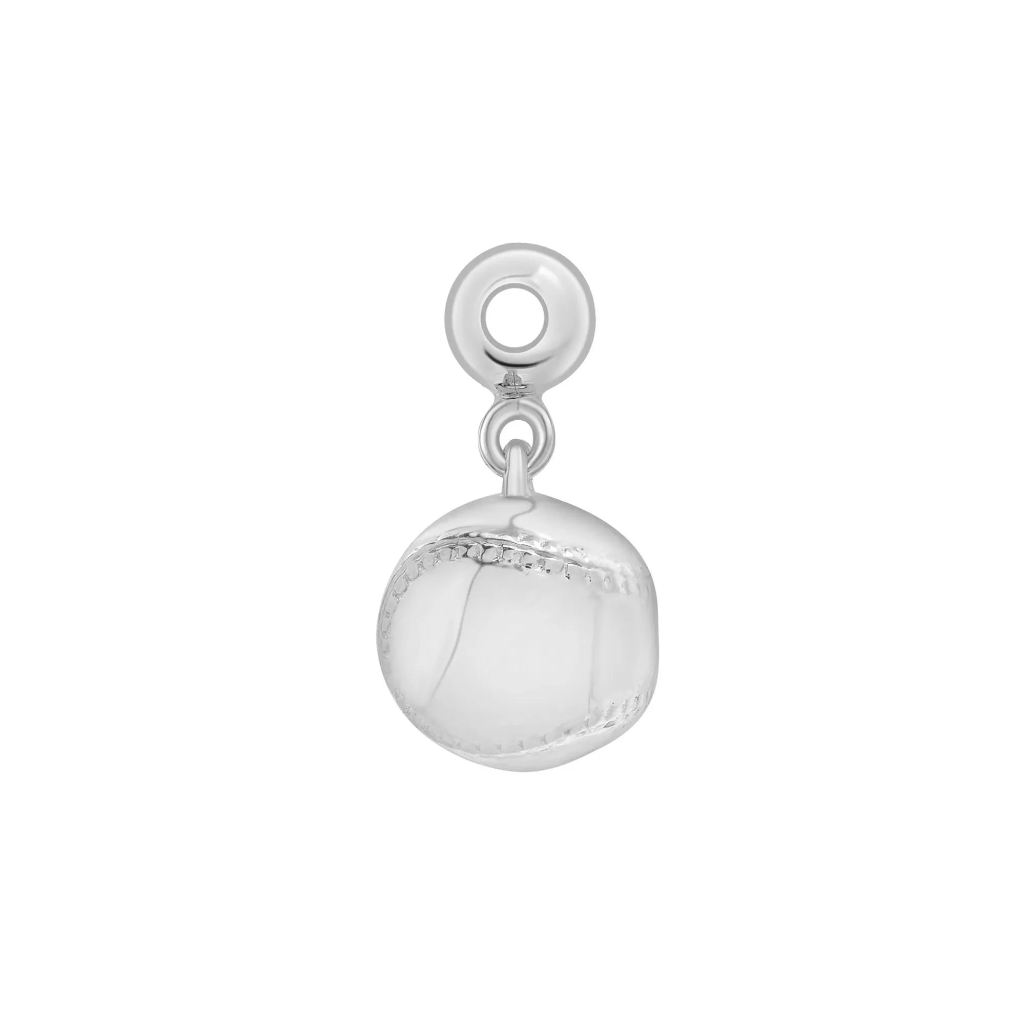 Baseball Bead Charm .925 Sterling Silver White Size 13.50mm - Image 2