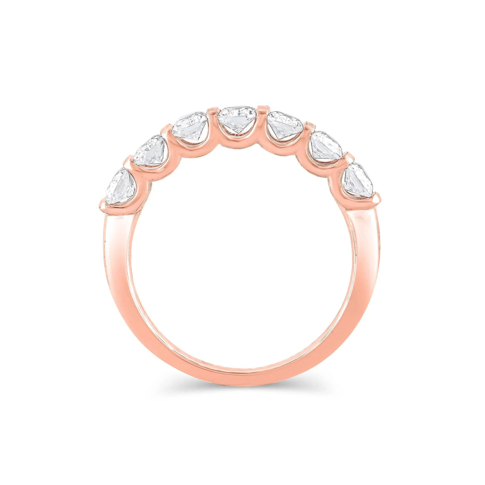 1 3/8 CT. Tw. Lab Grown Diamond Radiant-Cut Anniversary Band Ring 14K Rose Gold Size 9.5 4mm - Image 2