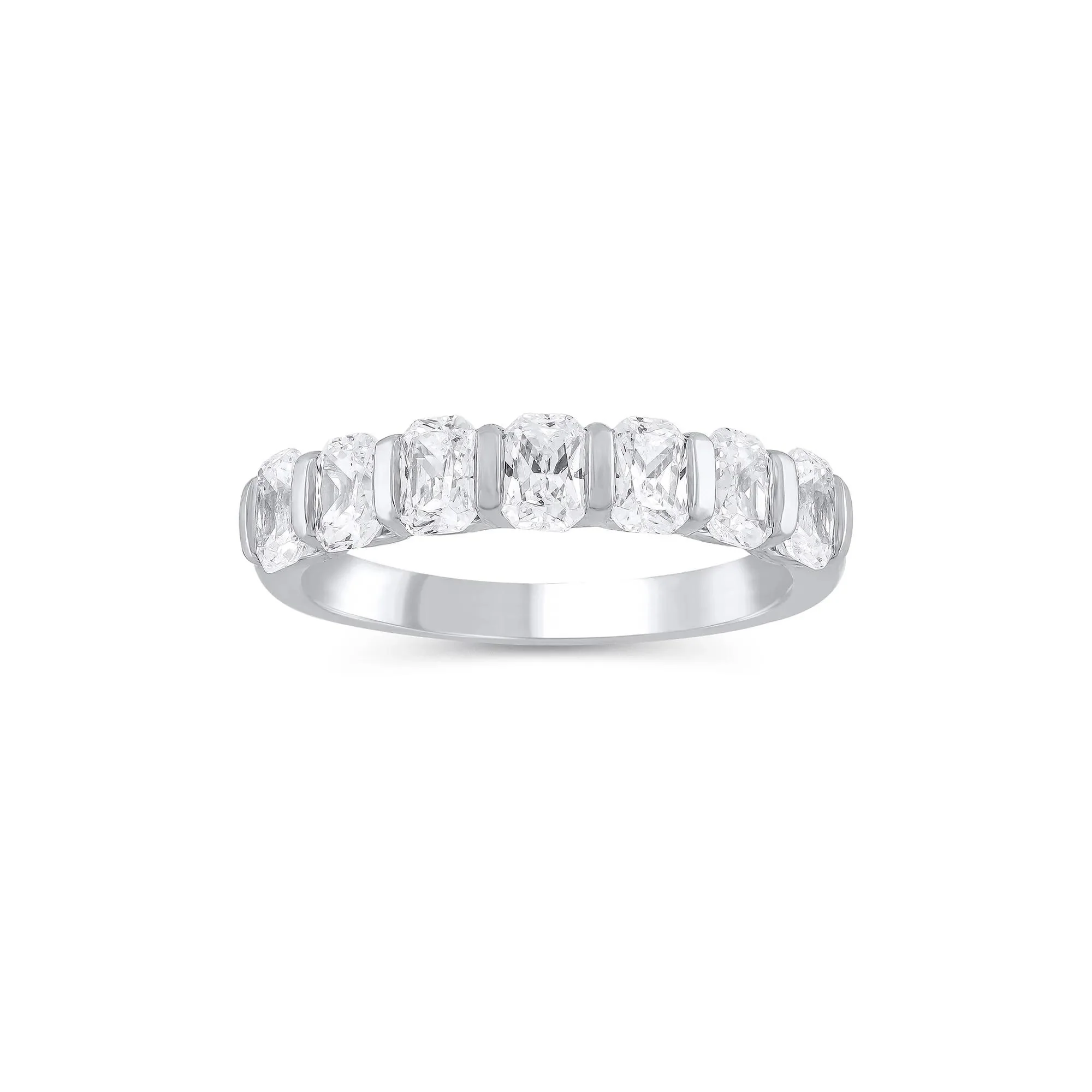 1 3/8 CT. Tw. Lab Grown Diamond Radiant-Cut Anniversary Band Ring 14K White Gold Size 8 4mm