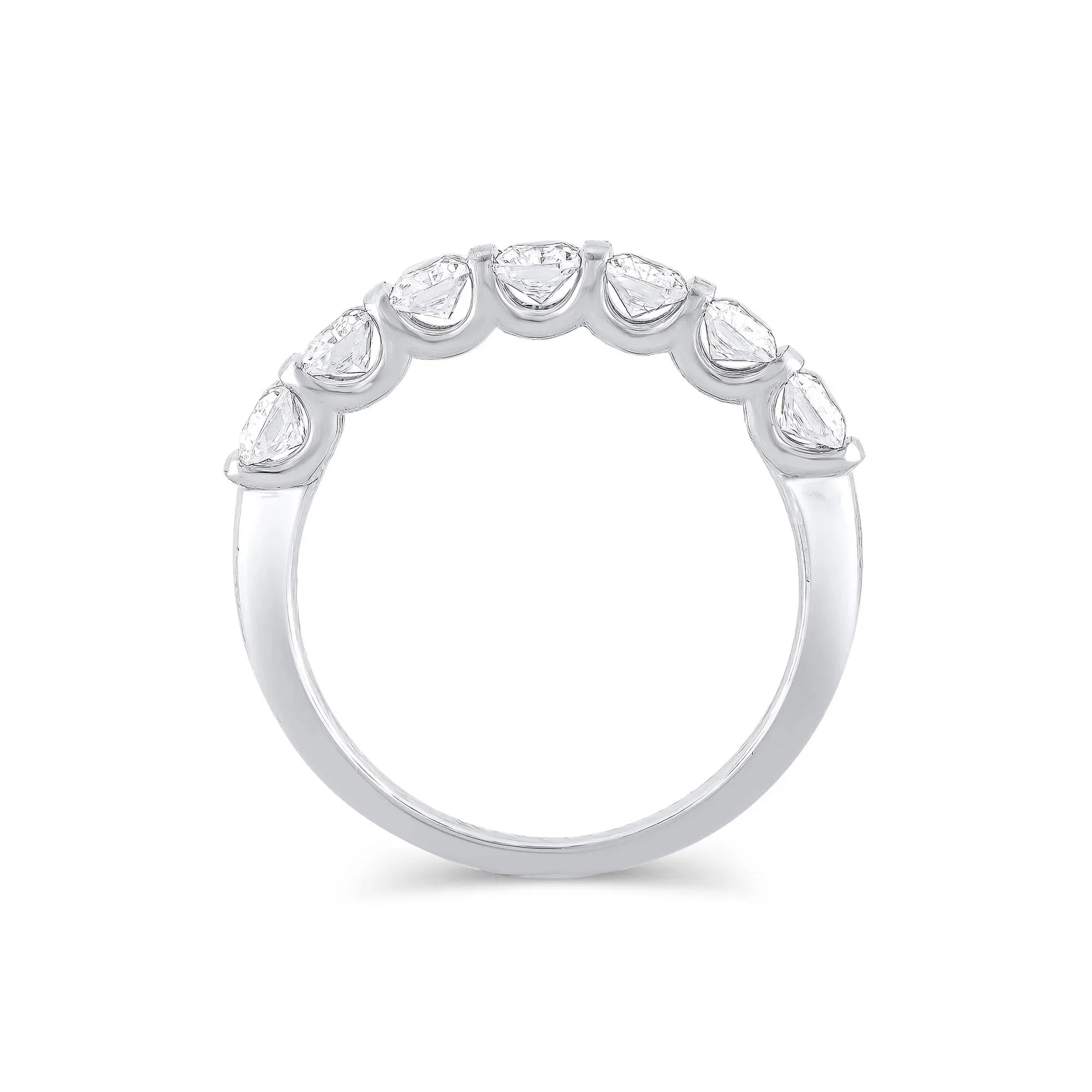 1 3/8 CT. Tw. Lab Grown Diamond Radiant-Cut Anniversary Band Ring 14K White Gold Size 9.5 4mm - Image 2